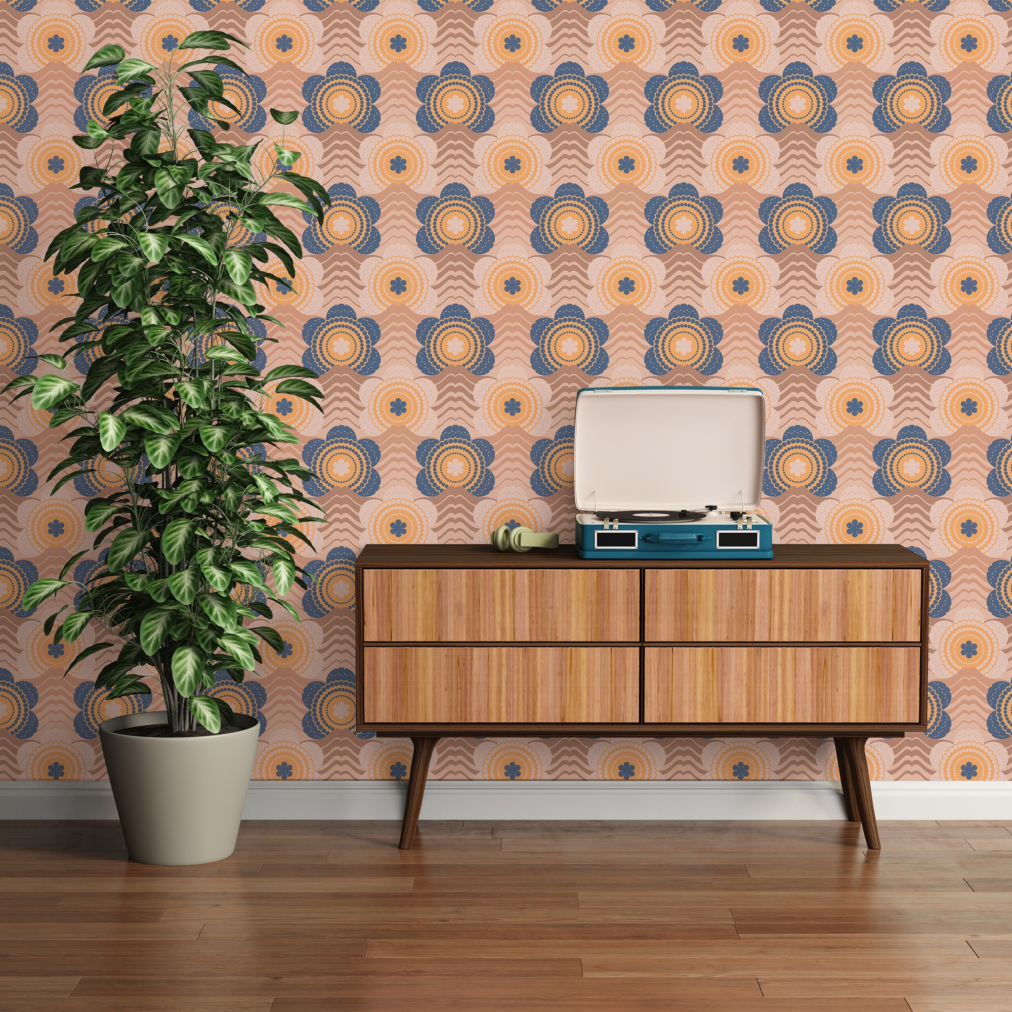 A.S. Création Vliestapete »Retro Chic florale Tapete Mustertapete Retro Blumen«, matt, Vintage Vliestapete für Schlafzimmer Küche Wohnzimmer Floral Design
