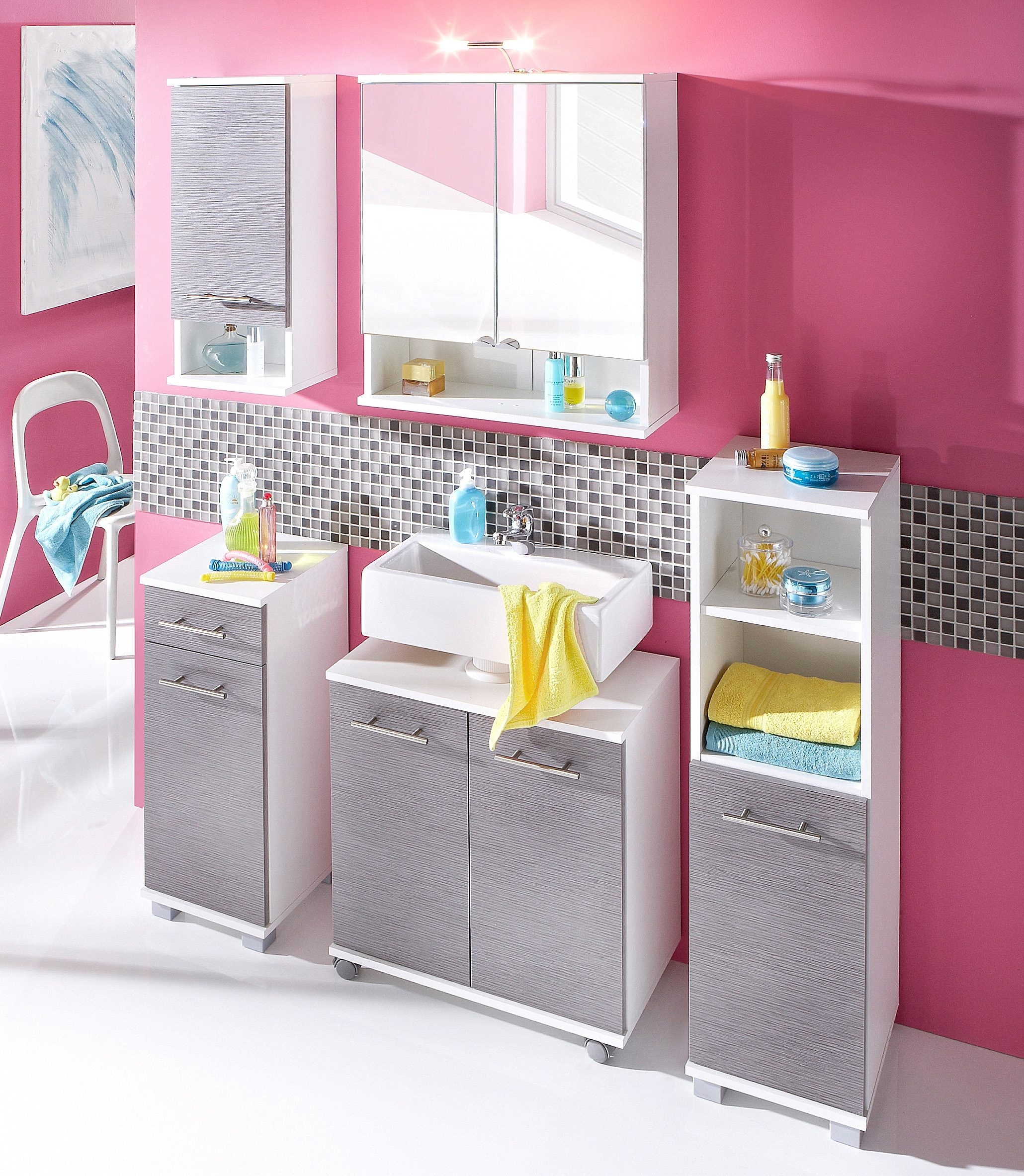 Schildmeyer Midischrank »Emmi in verschiedenen Farben«, Höhe 110,5 cm, Metallgriff, mit 2 praktischen offenen Fächern