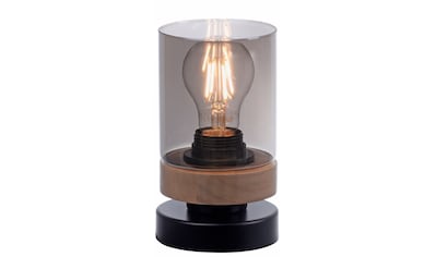 Tischleuchte »Tendon«, 1 flammig-flammig, Tischlampe, Glas, Holz, Rauchglas, geeignet...