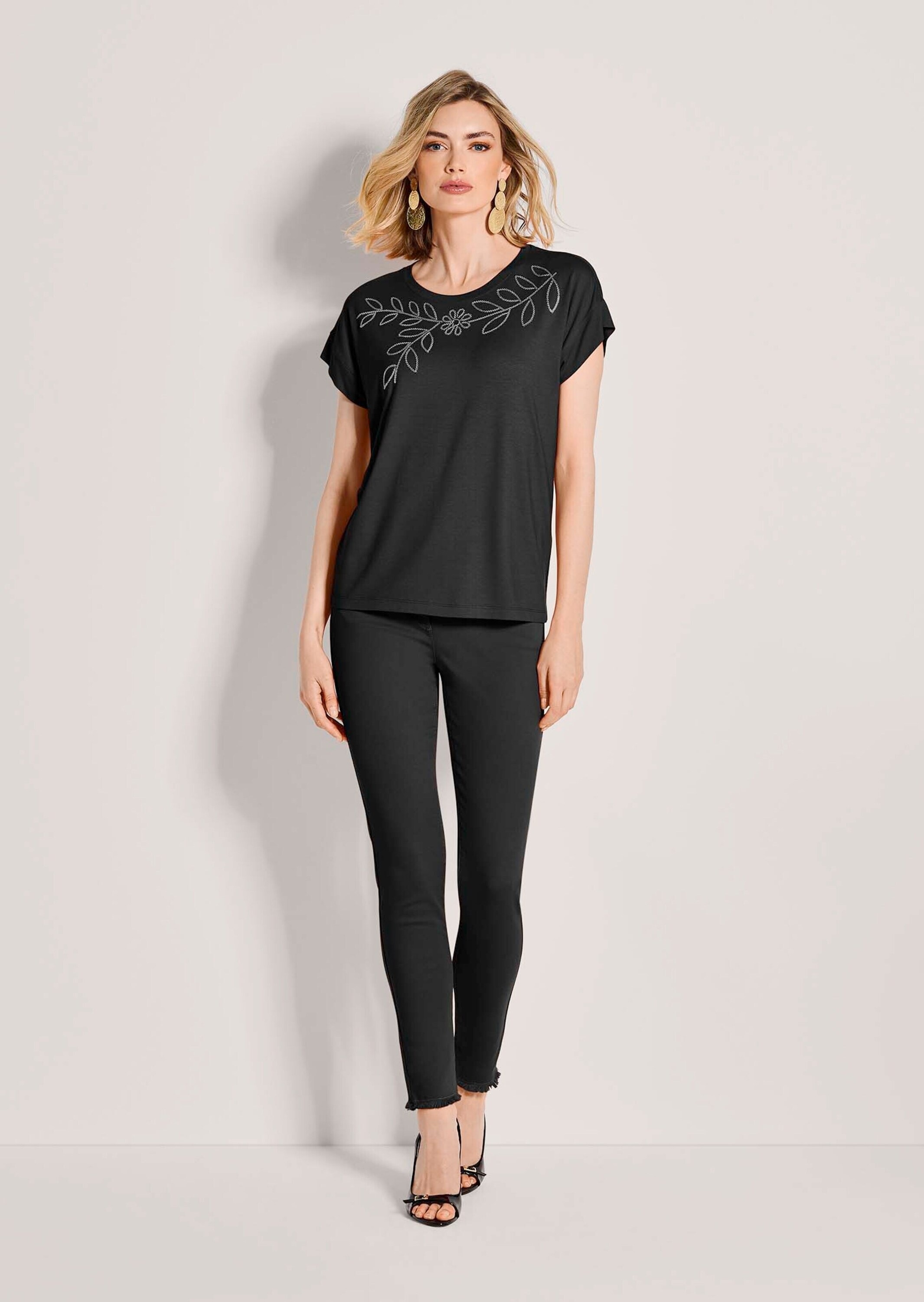 MADELEINE Kurzarmshirt "Blusenshirt Elegantes T-Shirt mit Glanzeffekten" Pa günstig online kaufen