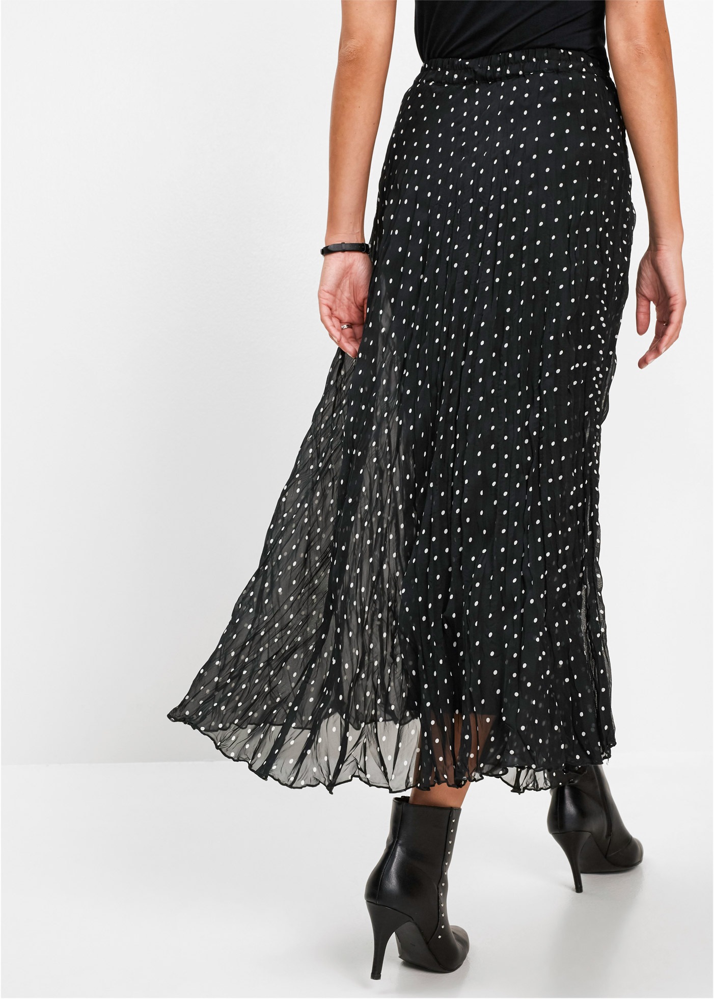 bonprix Plisseerock mit Elastikbund, in A-Linie, mit Crash-Optik günstig online kaufen