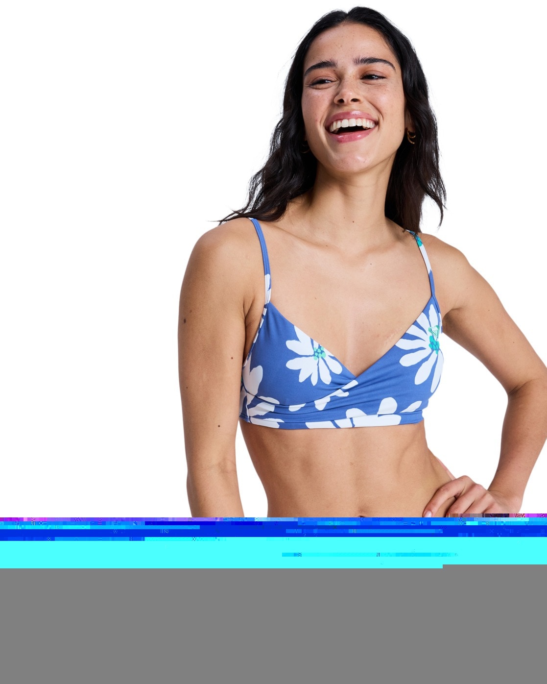 Roxy Bandeau-Bikini-Top "Printed Essentials Wrap Bra"