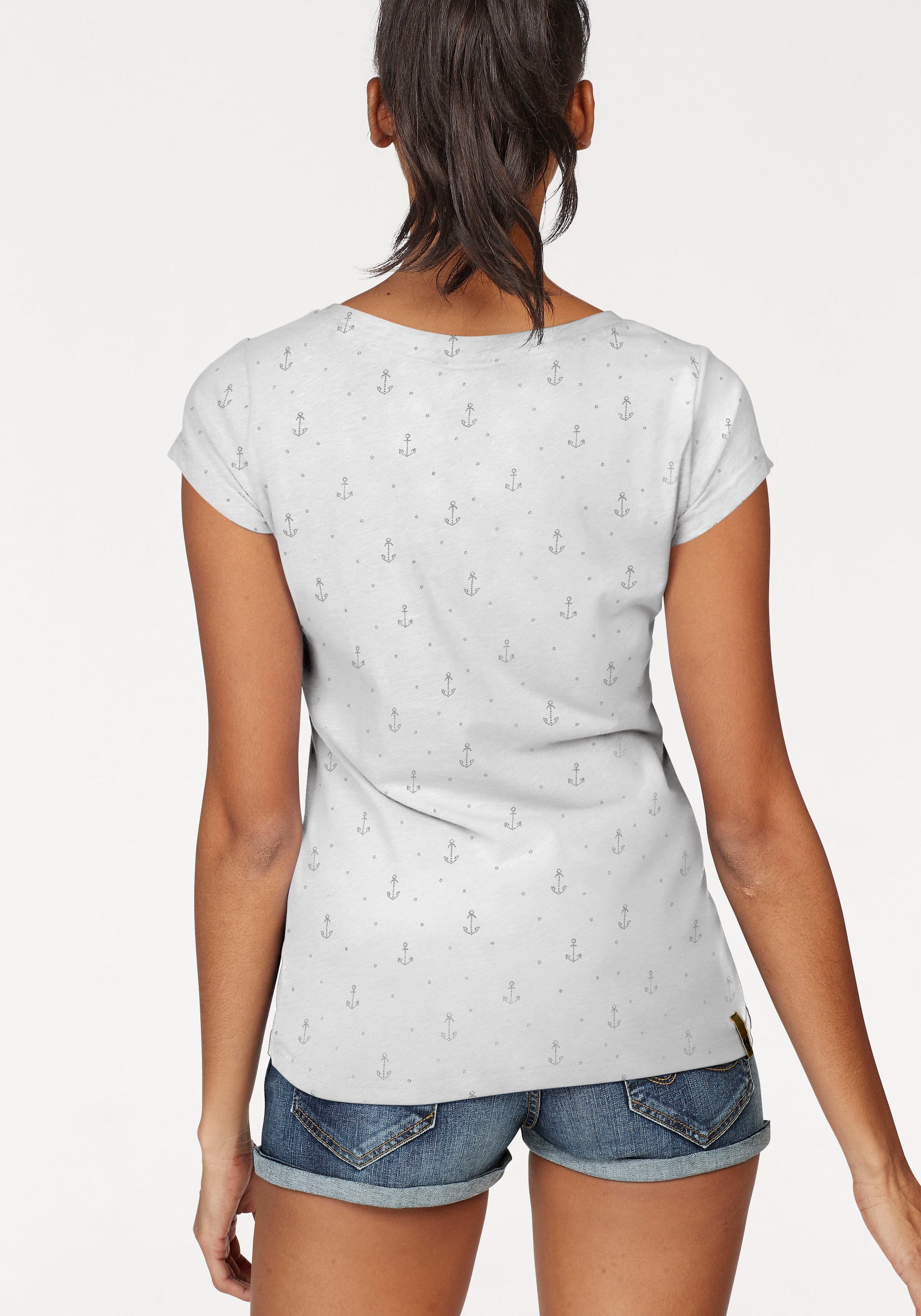 Ragwear T-Shirt »FLORAH A ORGANIC O« mit maritimen Anker-Print