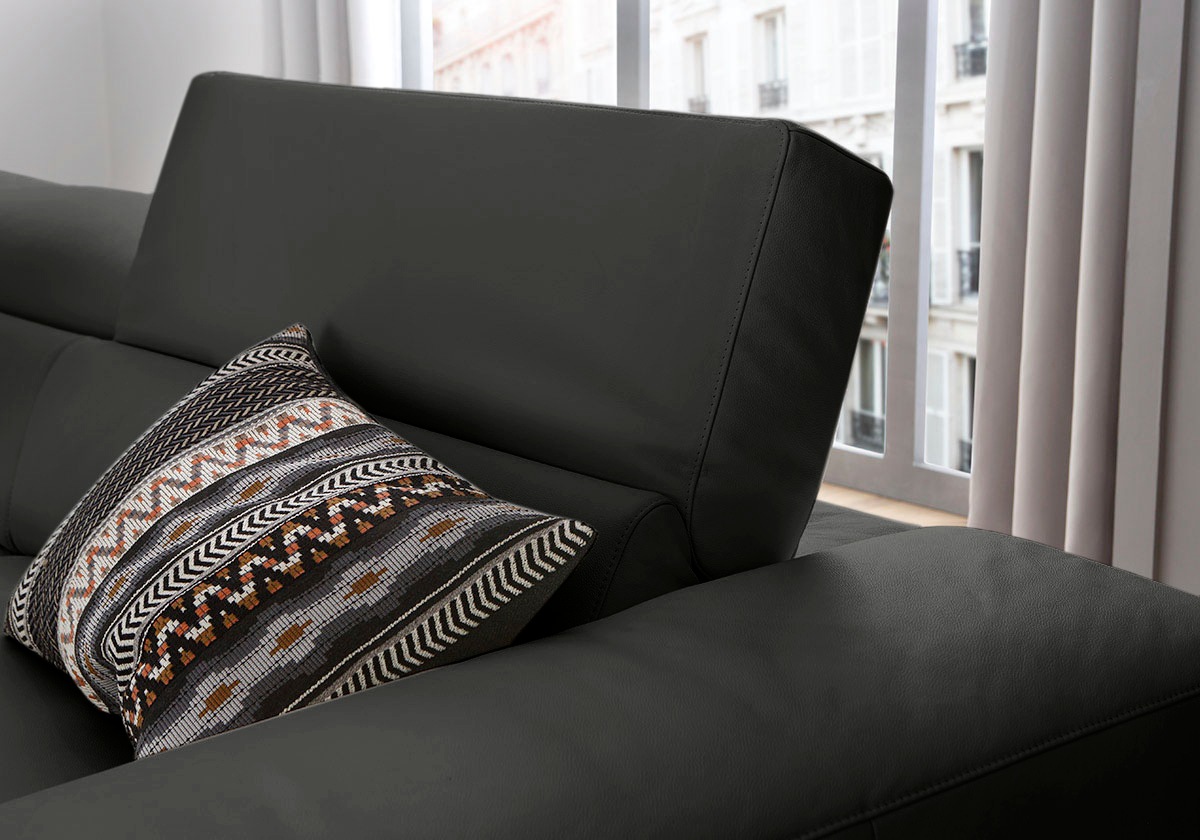W.SCHILLIG Ecksofa »piedroo, Designsofa mit tollem Sitzkomfort, bequem und elegant, L-Form«, Kopfteilverstellung, wahlweise mit Sitztiefenverstellung, Breite 303cm