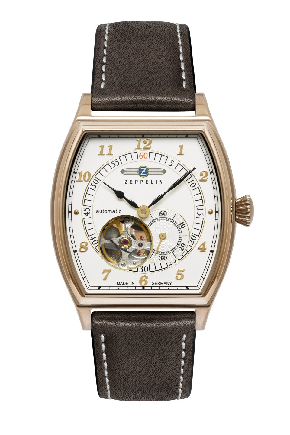 ZEPPELIN Automatikuhr »Metropolis« Armbanduhr, Herrenuhr, Made in Germany, Mechanische Uhr, Lederarmband