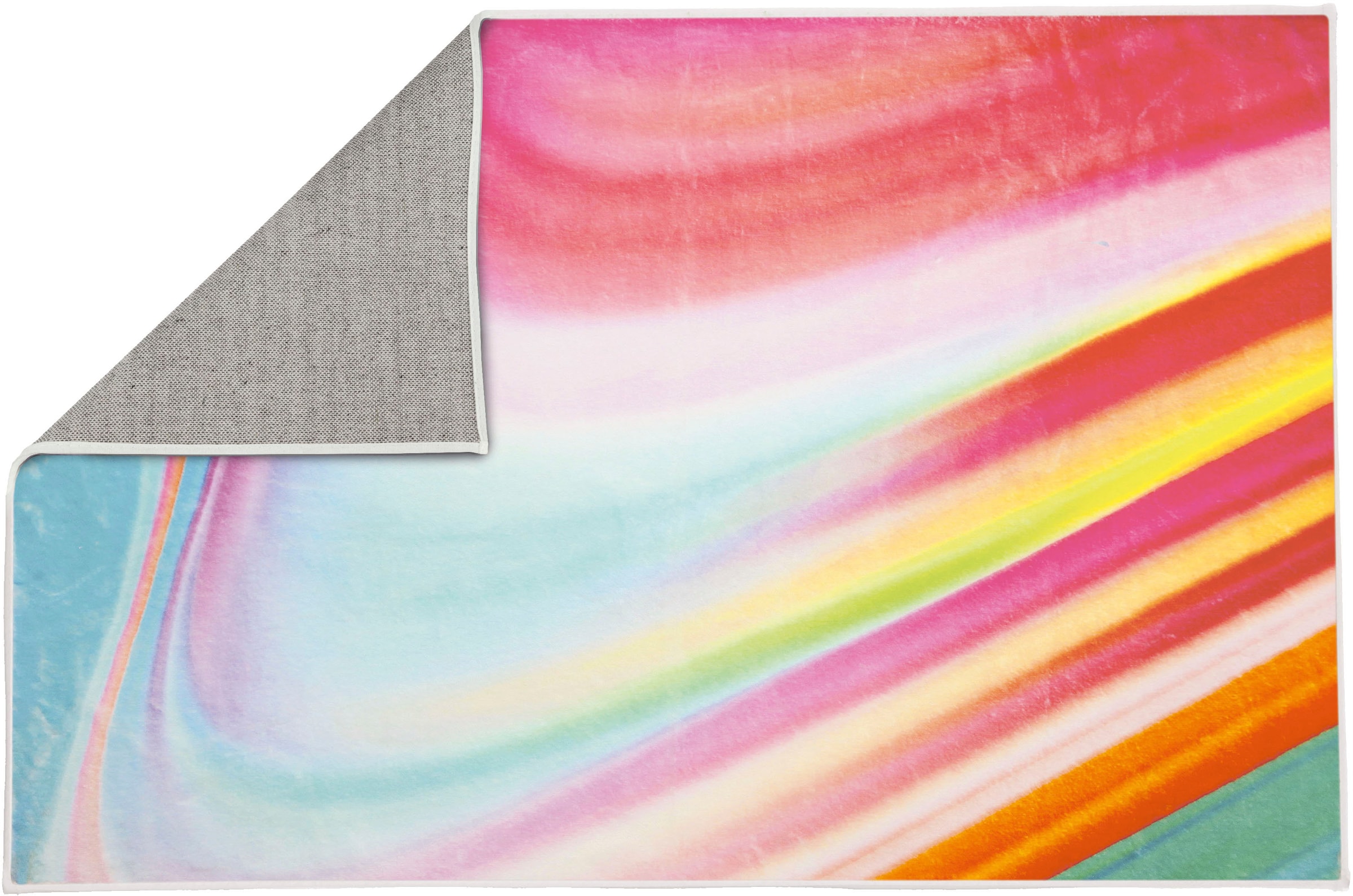 Kleine Wolke Badematte »Vibes«, rutschhemmend beschichtet, fußbodenheizungsgeeignet, Badteppich, bedruckt, modernes Design, kräftige Farben