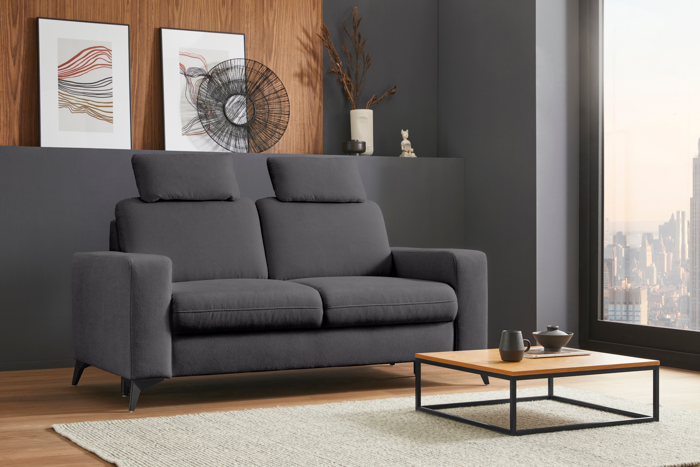 Home affaire 2-Sitzer "Lolland" mit Federkern, auch mit abwischbarem Bezug günstig online kaufen