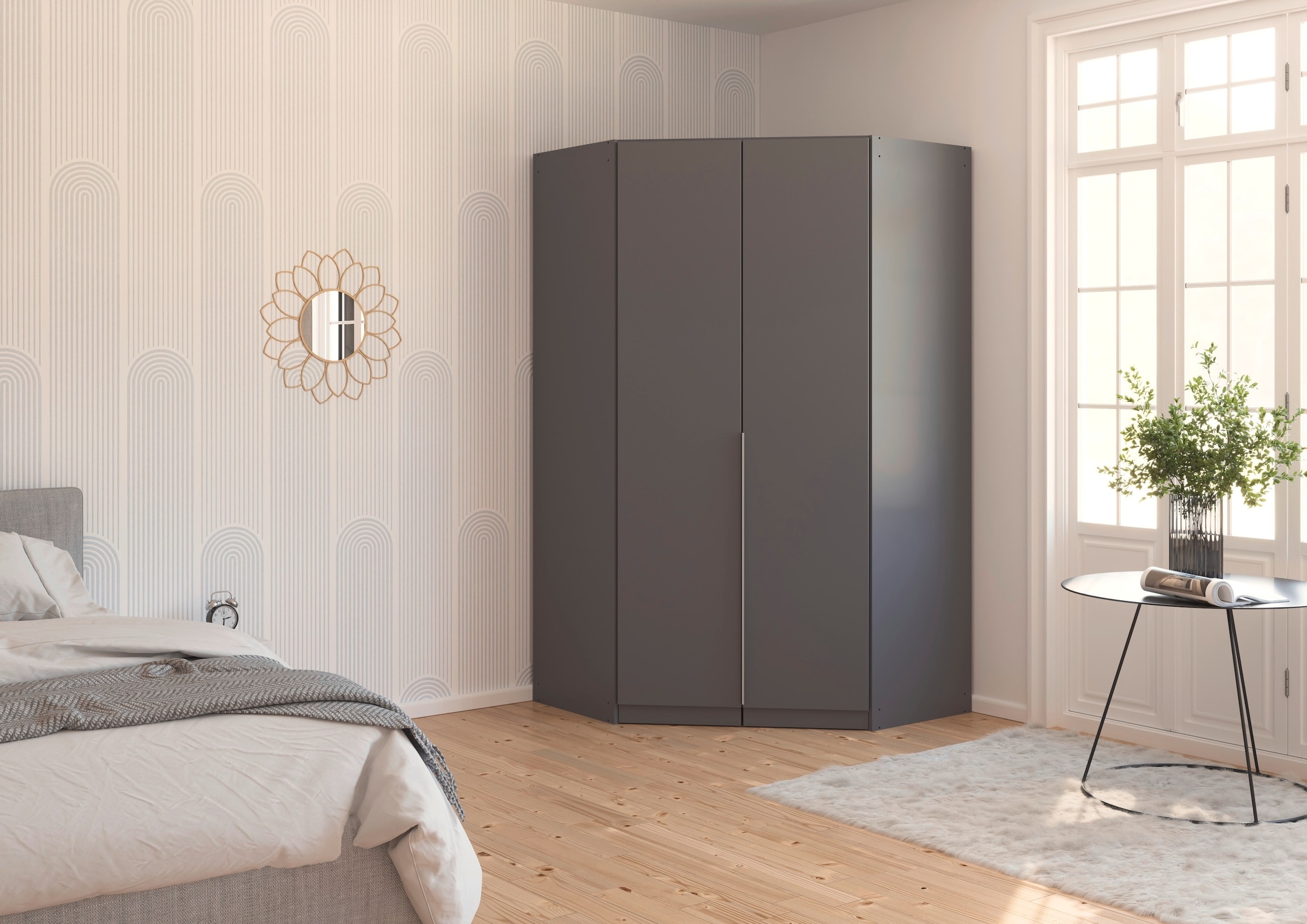rauch Eckkleiderschrank »Kleiderschrank Schrank Ankleidezimmer Schlafzimmer Garderobe AGORDO«, (in zwei Griff-Farben), voll ausgestattet mit viel Stauraum MADE IN GERMANY