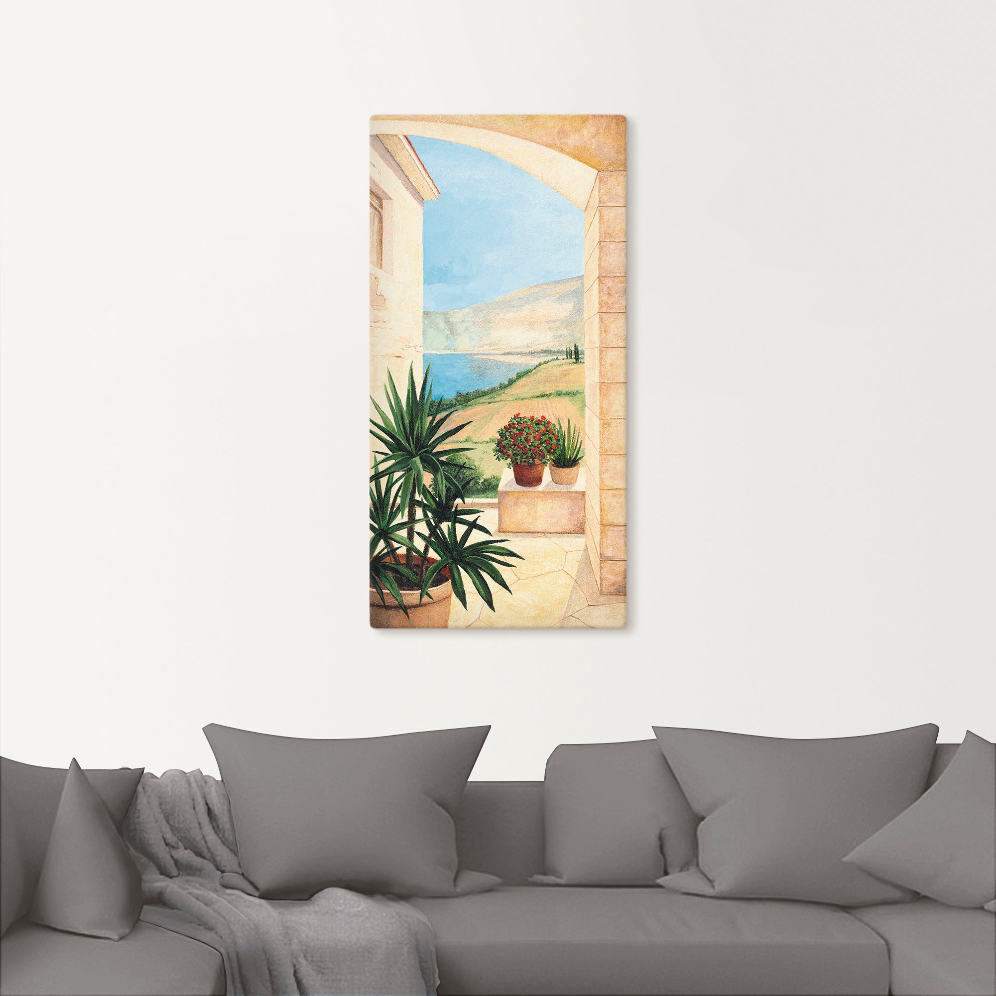Artland Leinwandbild "Blick auf Toskanalandschaft" Fensterblick 1 Stk. tlg. günstig online kaufen