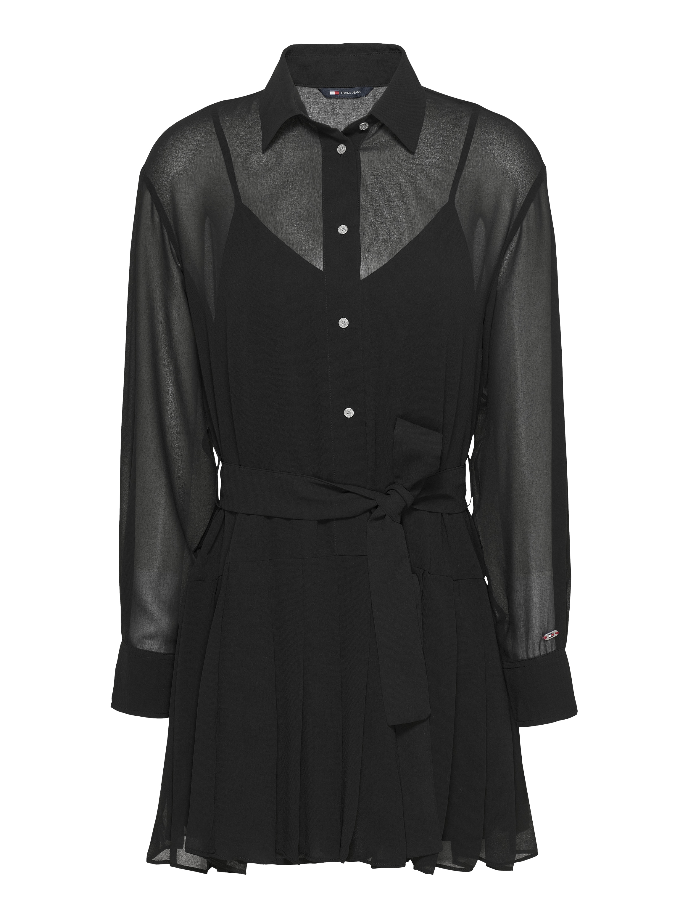 Tommy Jeans Hemdblusenkleid »TJW STAR MINI SHIRT DRESS EXT«, im transparenten Look