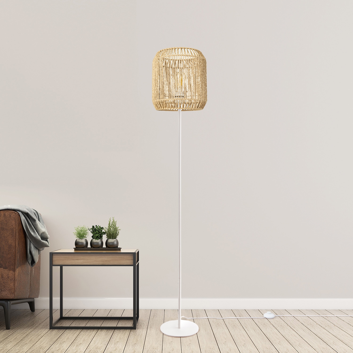 Paco Home Stehlampe »Pedro«, 1 Modern Boho BAUR Korb | flammig-flammig, Wohnzimmer Optik Schlafzimmer LED E27