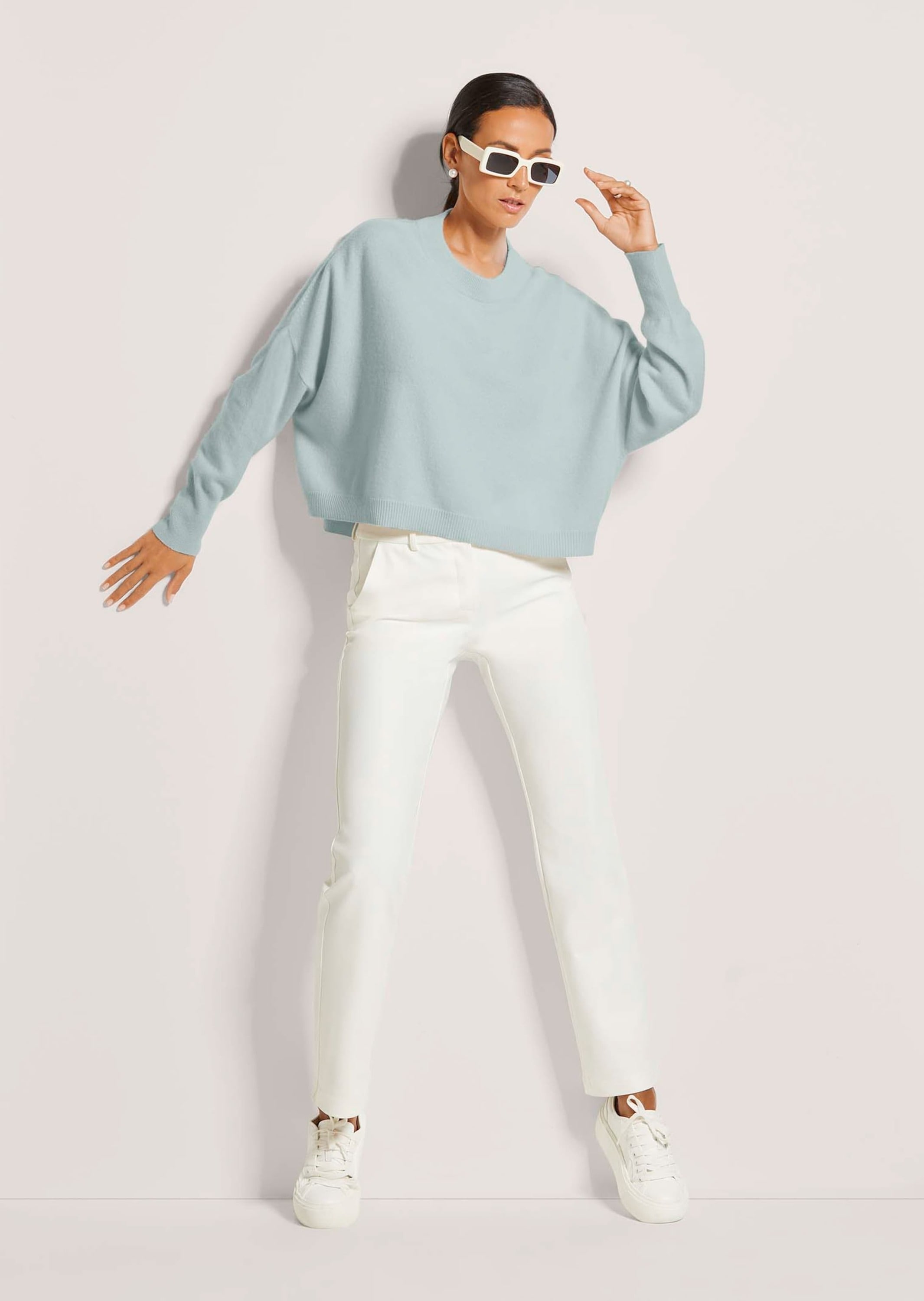 MADELEINE Longpullover »Strickpullover Kaschmir Pullover mit Rundhalsausschnitt« Oversized Look