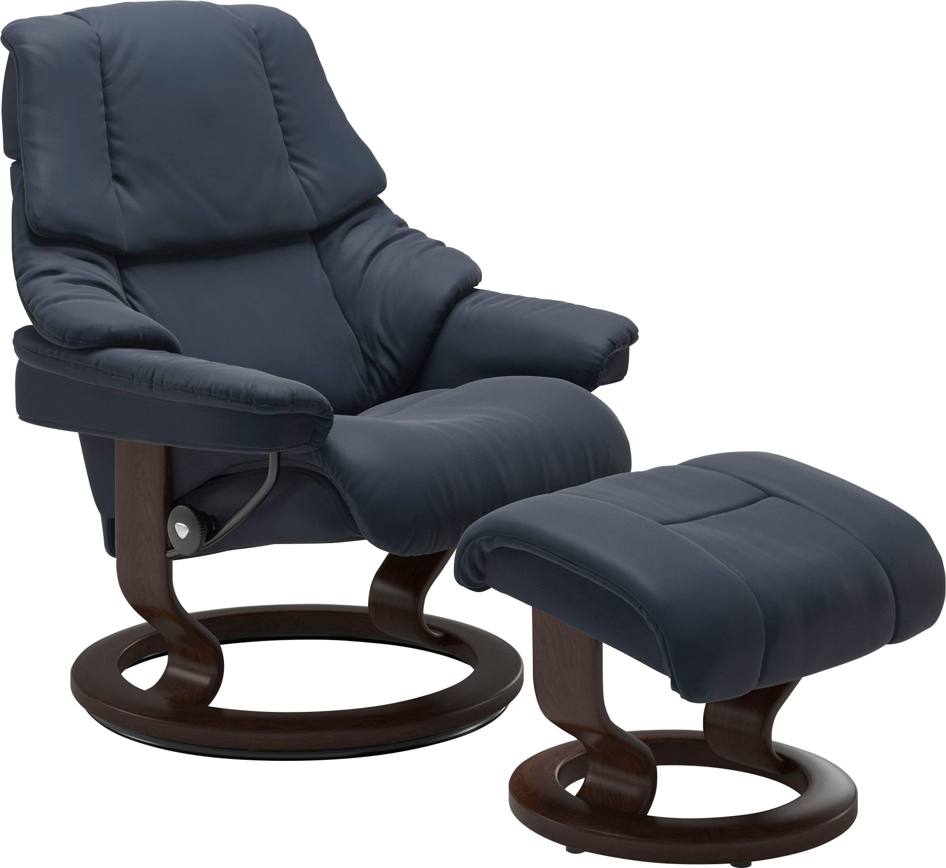 Stressless® Relaxsessel »Reno«, (Set, Relaxsessel mit Hocker), mit Hocker, mit Classic Base, Größe S, M & L, Gestell Braun