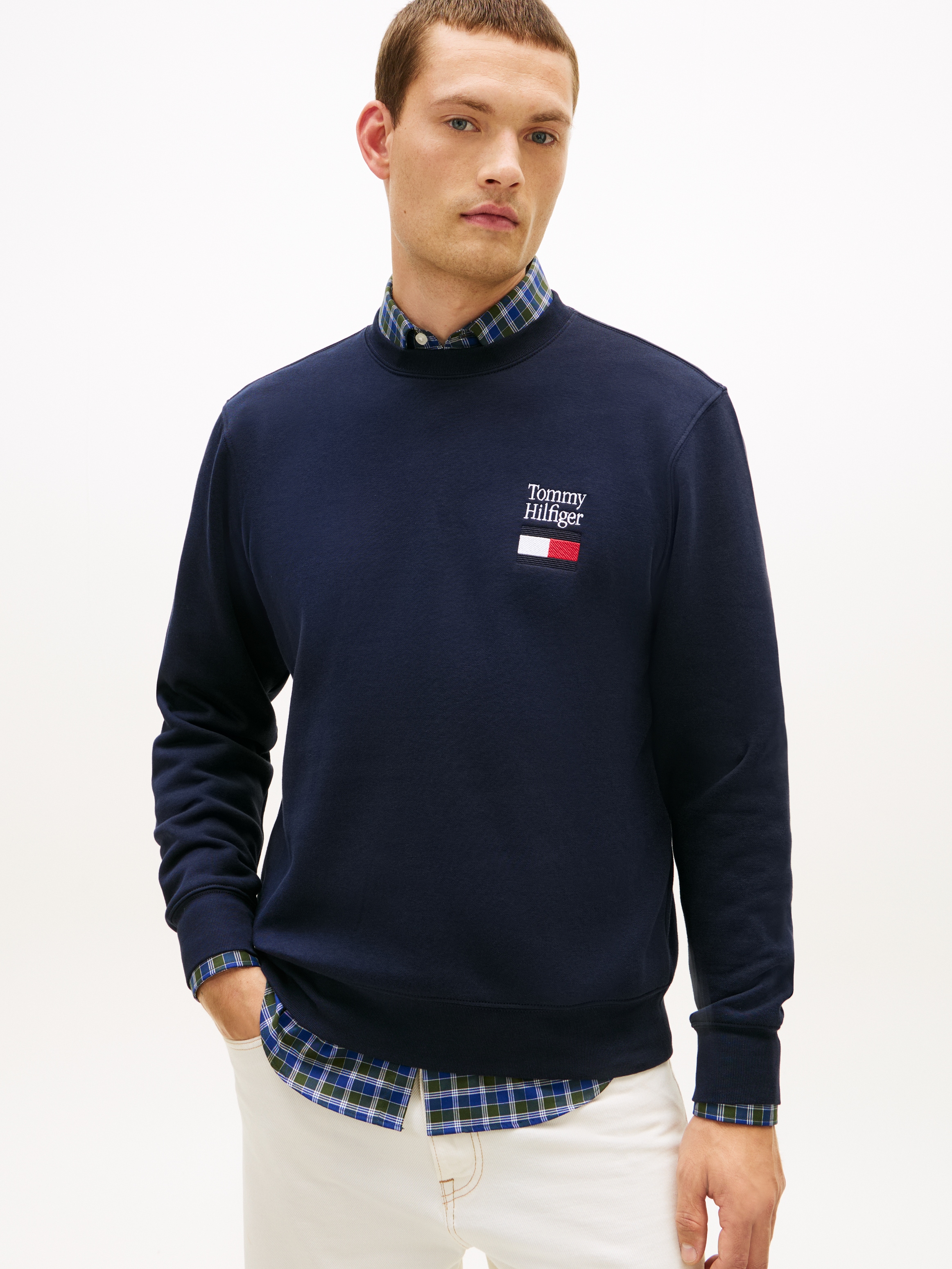 Tommy Hilfiger Sweatshirt "TOMMY EMBRO FLAG", Regular fit mit Rundhalsaussc günstig online kaufen