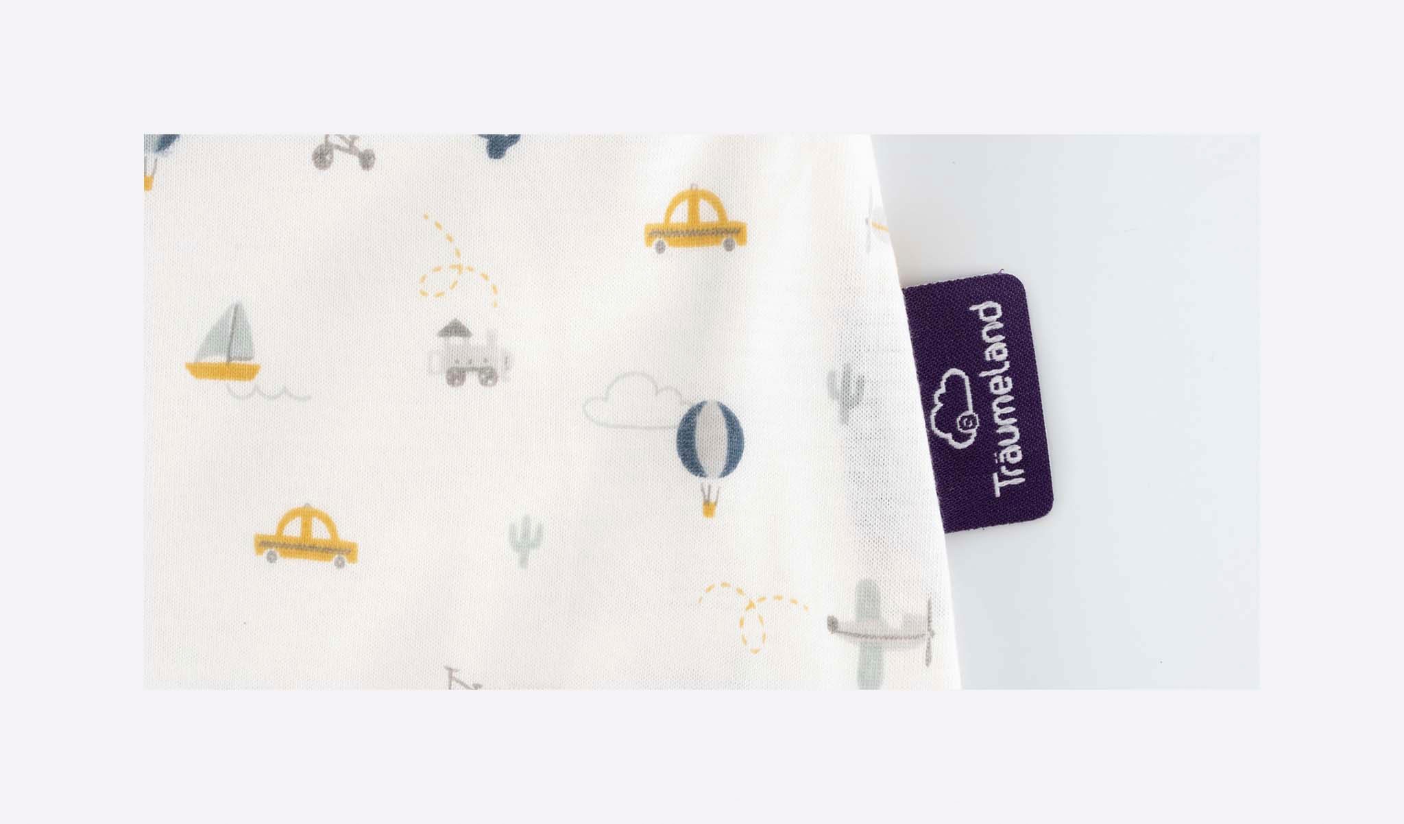 Thumbnail - Träumeland Babyschlafsack "Sommerschlafsack LIEBMICH TENCEL™ BrummBrumm, in den Größen 60-110"