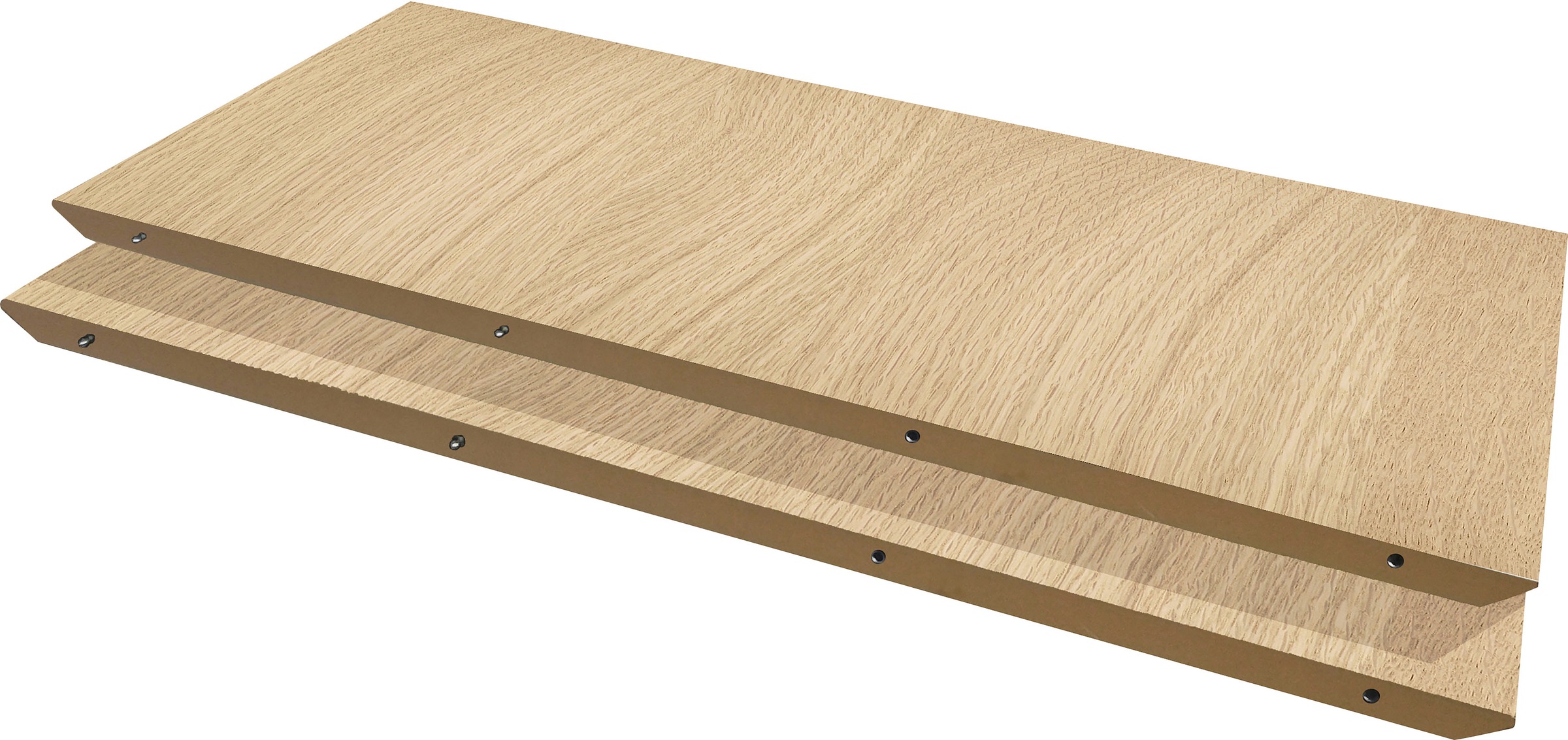 Hammel Furniture Esstisch »Meza Designtisch mit Auszugsfunktion und 2 Einlegeplatten«, bootsförmige Tischplatte MDF, Eiche Massivholzgestell