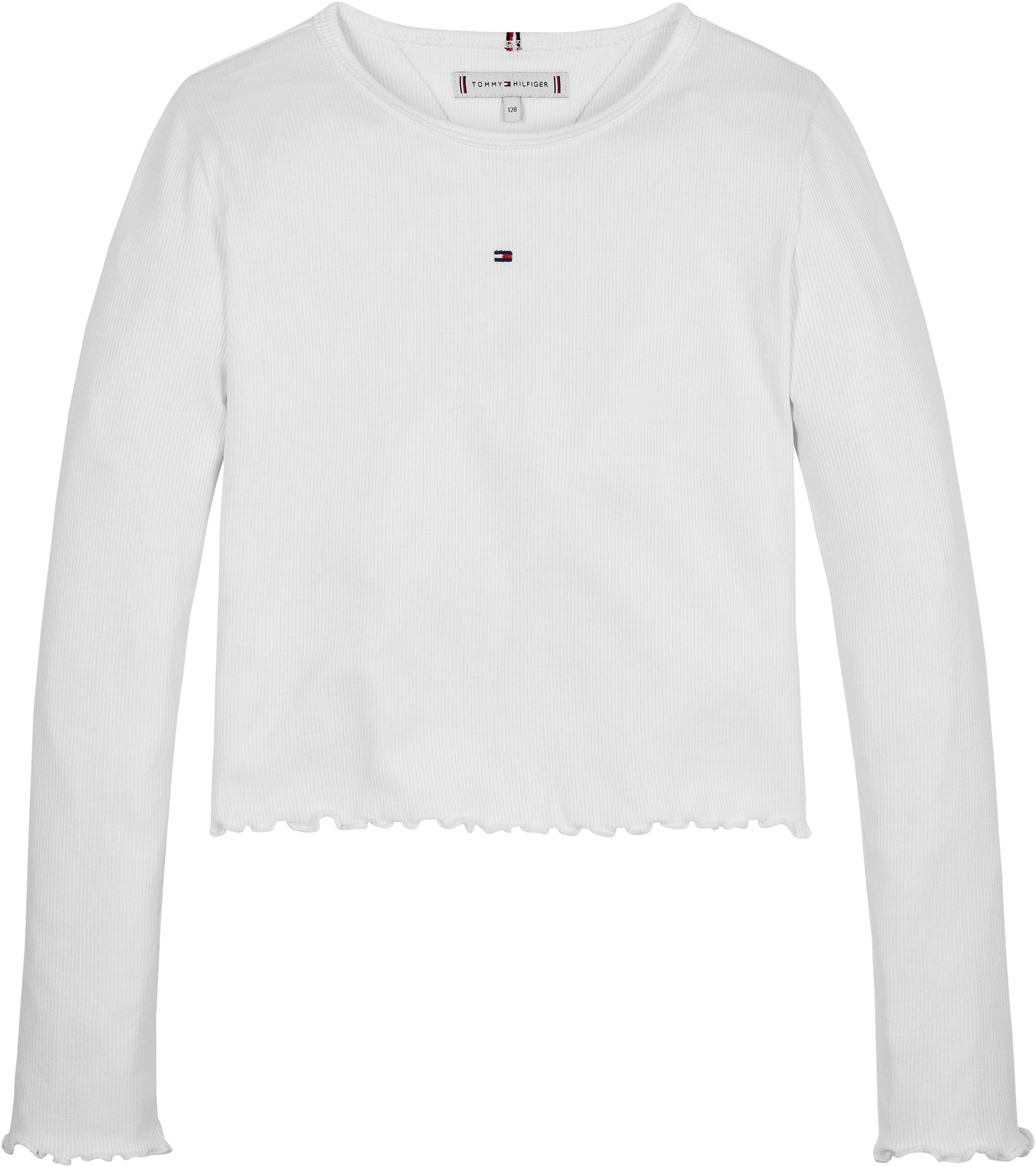 Tommy Hilfiger Langarmshirt »ESSENTIAL RIB TOP L/S« mit Babylock Saum