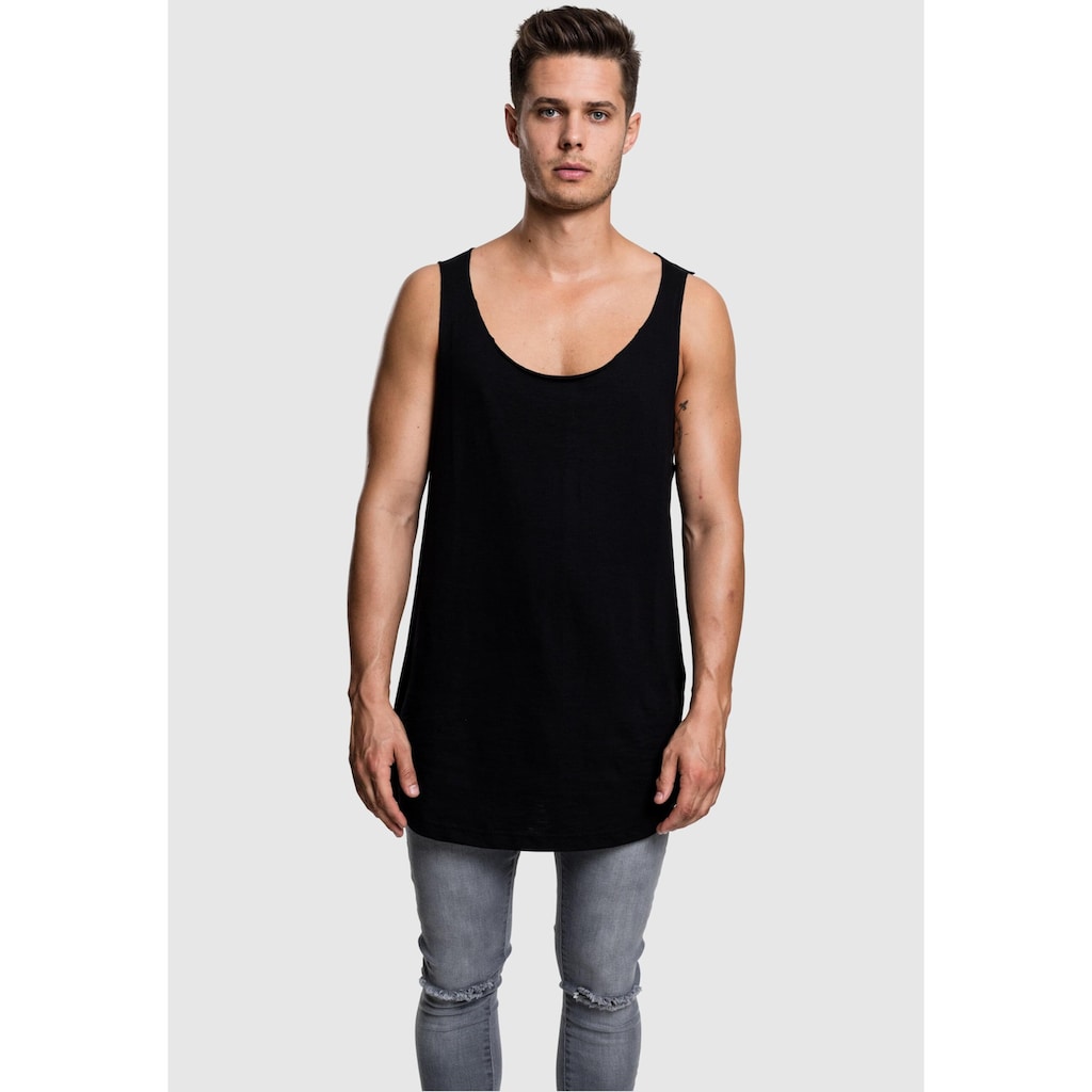 URBAN CLASSICS Tanktop »Urban Classics Herren Long Shaped Open Edge Loose Tank«, (1 tlg.)