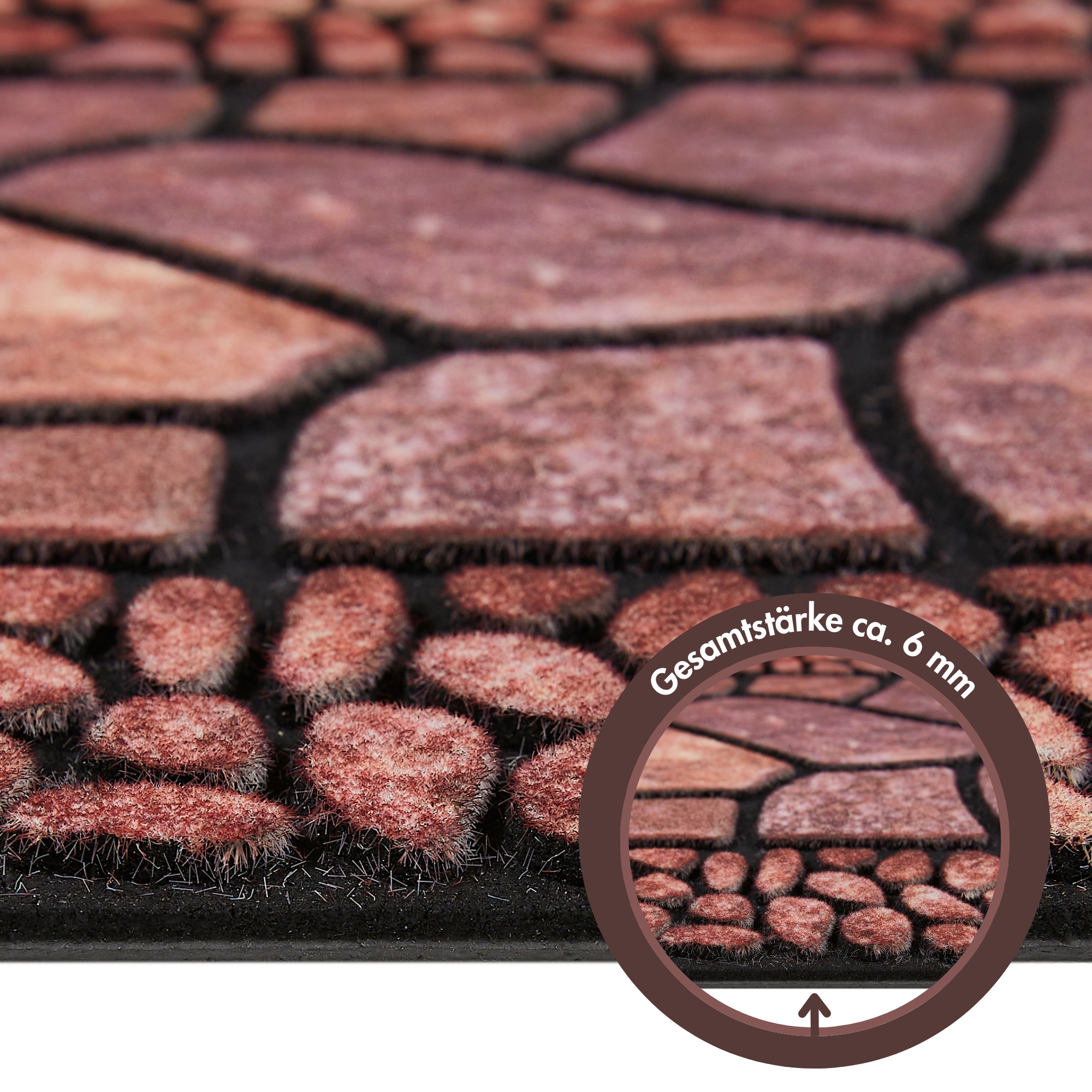 Stufenmatte ANDIAMO "Outdoor, 2er Set", orange (terrakotta), B:24cm H:6mm L:90cm, Obermaterial: 100% Gummi, Teppiche, Outdoor-Stufenmatten, Stein Motiv, Gartenbereich, Außenbereich 3