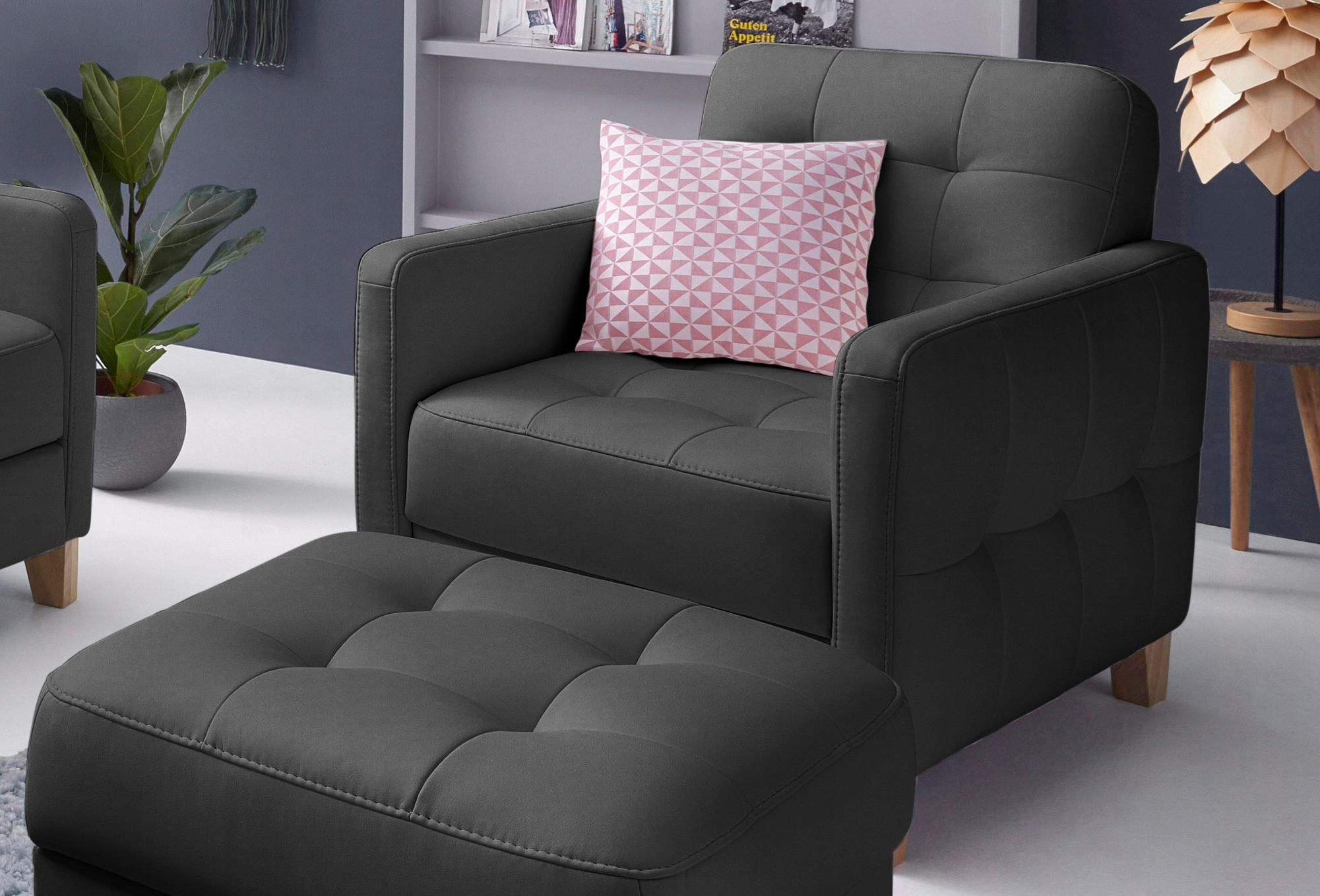 exxpo - sofa fashion Sessel »Elio, Loungesessel, aufwendige Detailverarbeitung, bequem und modern«, hoher Sitzkomfort für entspannende Momente