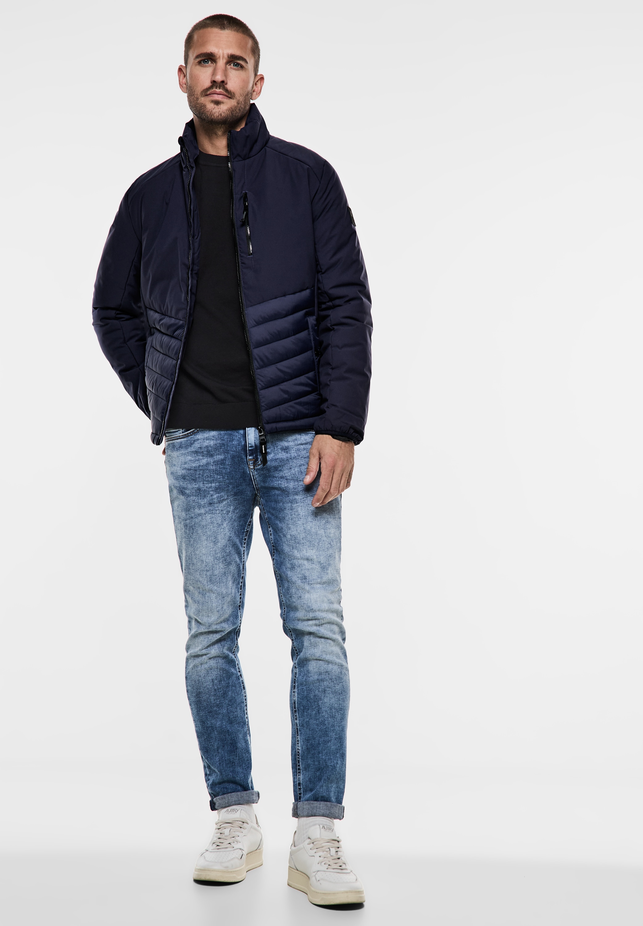 STREET ONE MEN Steppjacke, ohne Kapuze, mit Brusttasche
