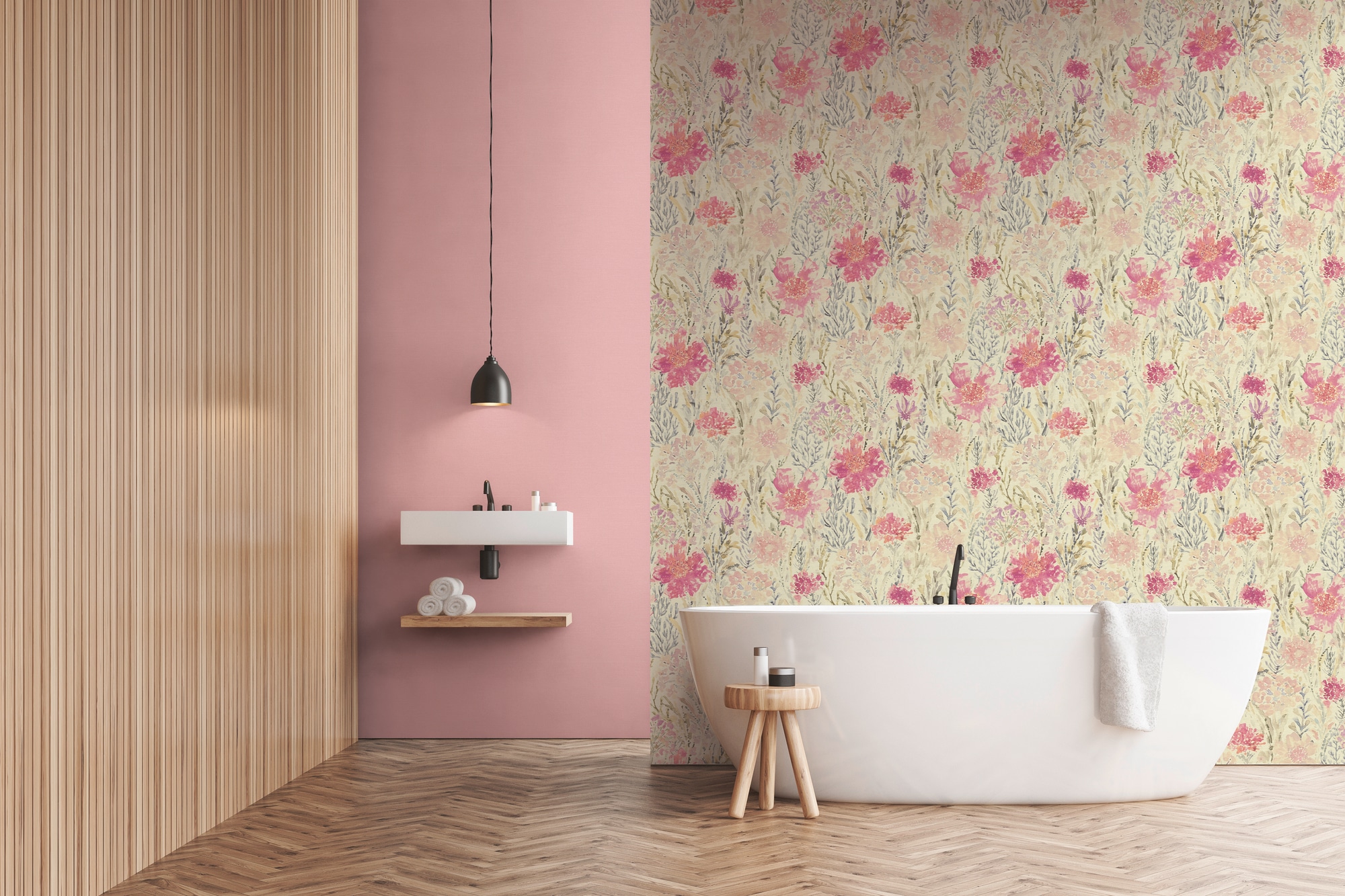 A.S. Création Vliestapete »Aquarell Dreams Blumen-Tapete Mustertapete Aquarellfarben Blumen«, matt, Vliestapete Landhaus für Schlafzimmer Küche Wohnzimmer Blumen Design