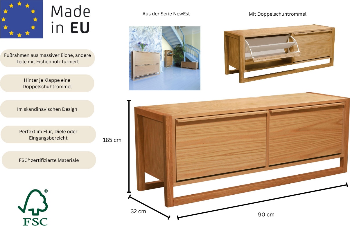 Woodman Sitzbank »NewEst«, im skandinavian Design, Holzfurnier aus Eiche