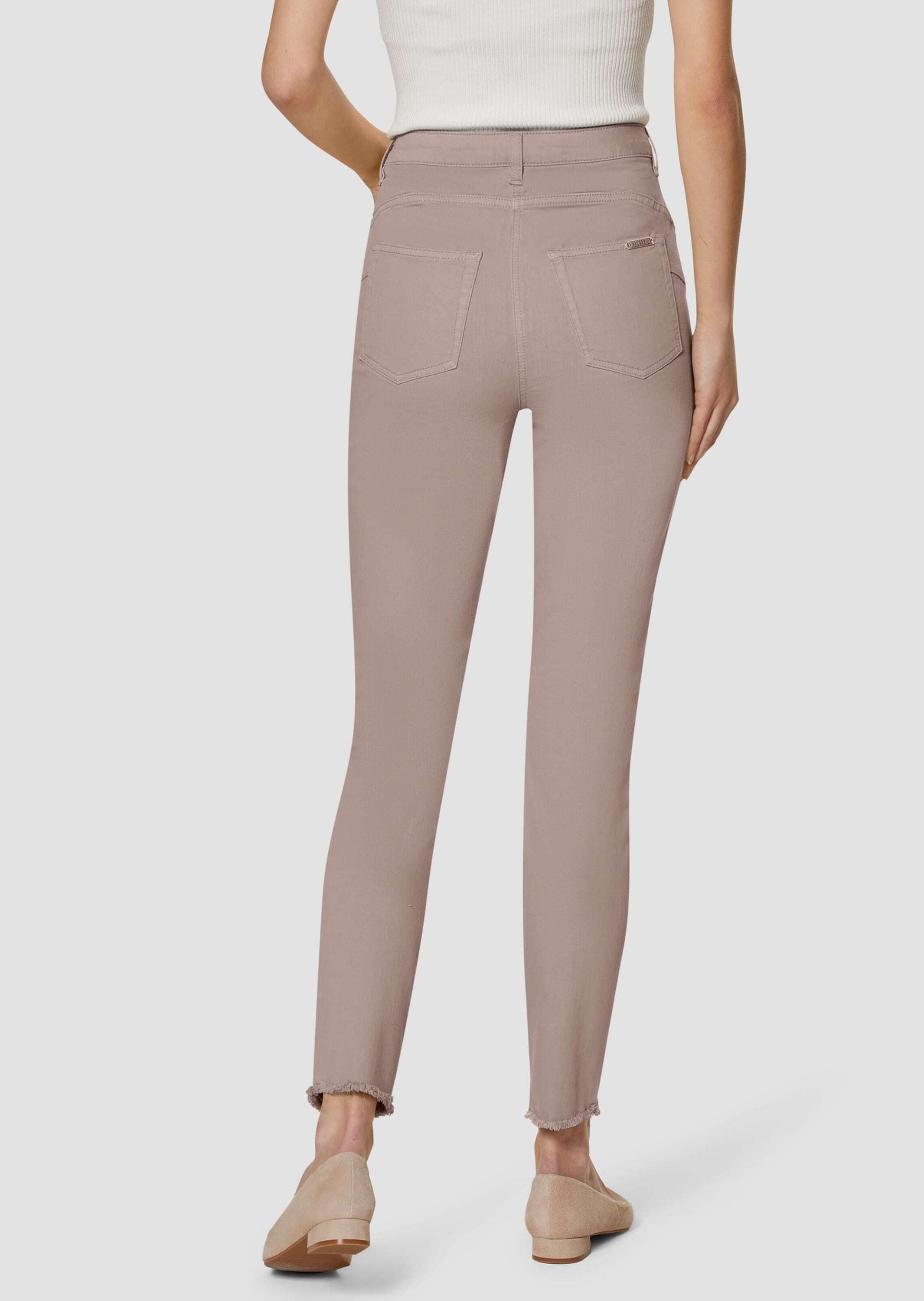 MADELEINE Regular-fit-Jeans »Jeans Mid Waist Skinny-Hose mit Fransen«