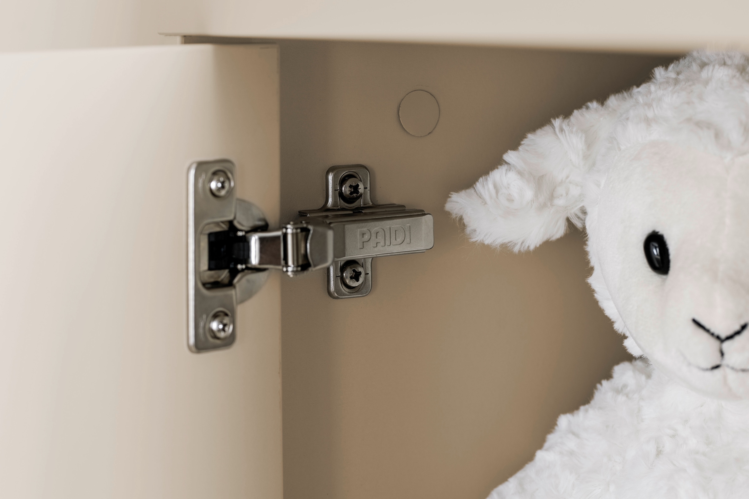 PAIDI Kleiderschrank »EEFJE in Beige mit Schublade und Türen, verschiedene Ausführungen« B/H/T ca. 95-123/139-204/41-57cm, mit 2 oder 3 Türen + Tiny-Variante,  stabiler Drehtürenschrank aus Holz, mit Soft-Close-Funktion