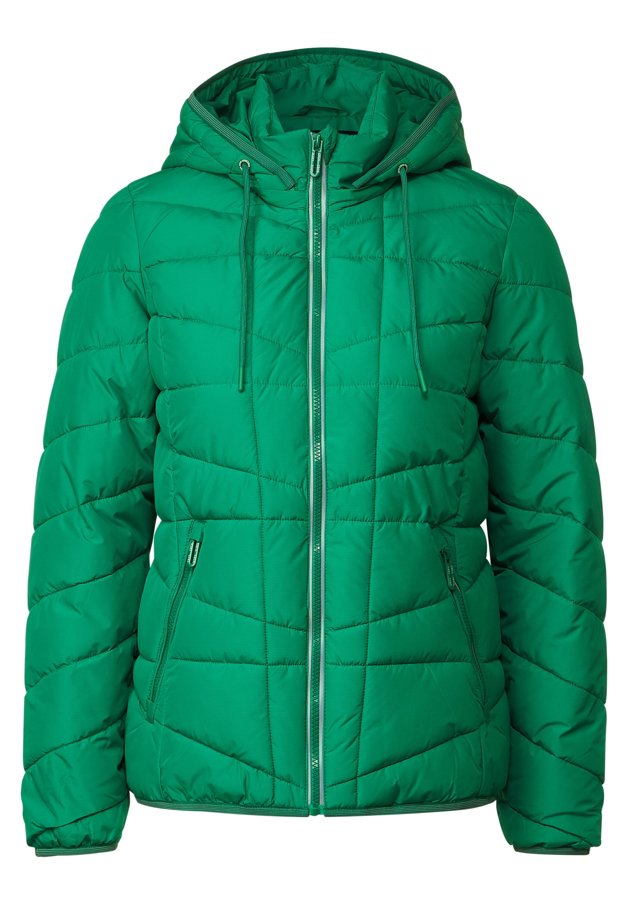 Cecil Steppjacke, mit Kapuze, in Unifarbe