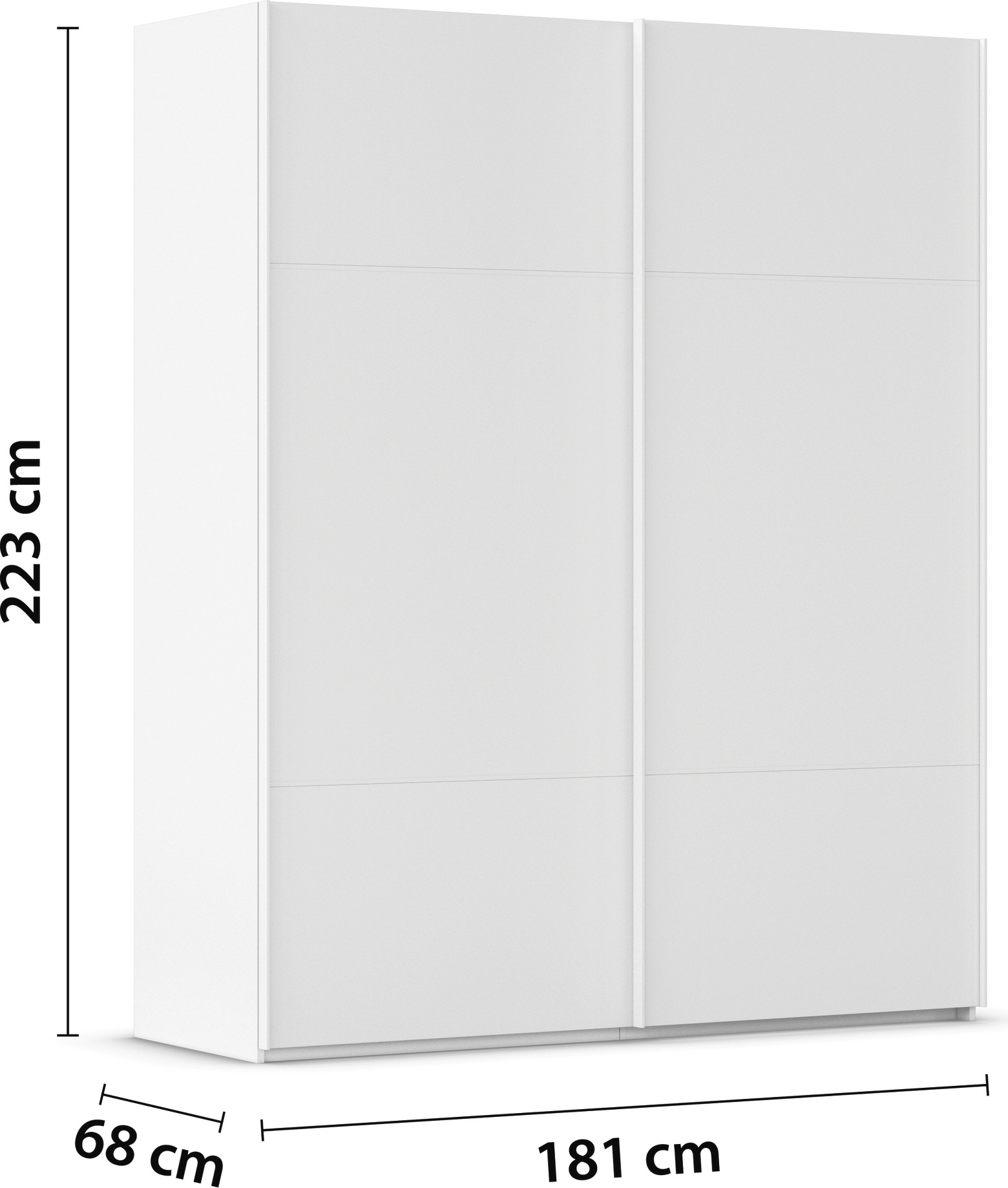 rauch Schwebetürenschrank »Kleiderschrank Schrank Garderobe Schlafzimmerschrank SCALE-TRIO« edle dreigeteilte Front, 2 Zierleisten in Griff-Farbe MADE IN GERMANY