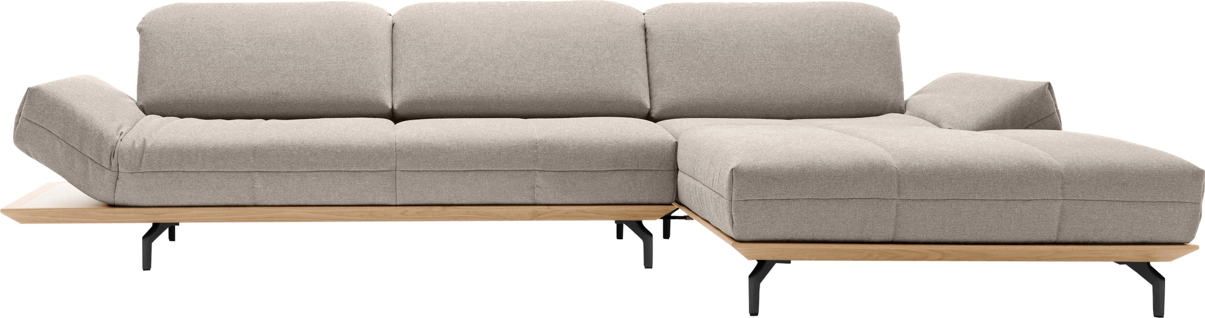Creation BY ROLF BENZ Ecksofa »CR.420, Designecksofa, L-Form«, in 2 Qualitäten, Holzrahmen in Eiche Natur oder Nußbaum, Breite 313 cm
