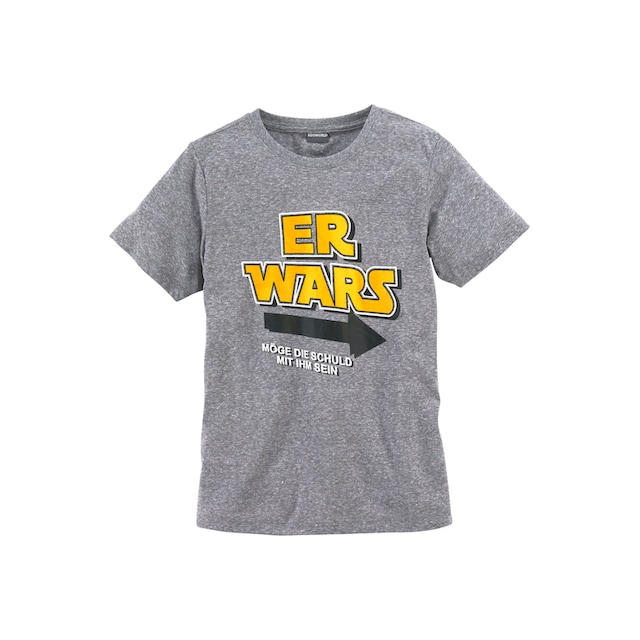 KIDSWORLD T-Shirt »ER WARS«, Spruch | BAUR