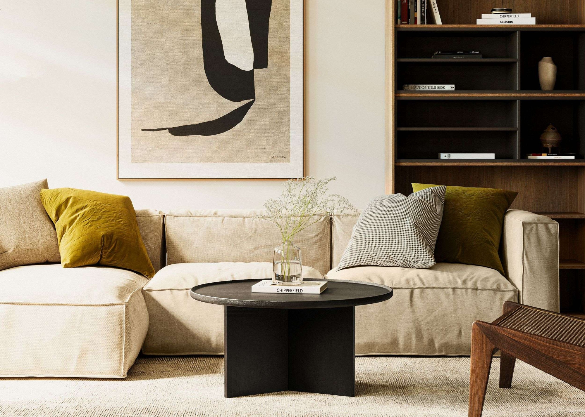 Woodman Couchtisch "Cala" 83/83/42 cm, Breite 83 cm, rund, Tischplatte aus massiver Eiche, FSC zertifiziert