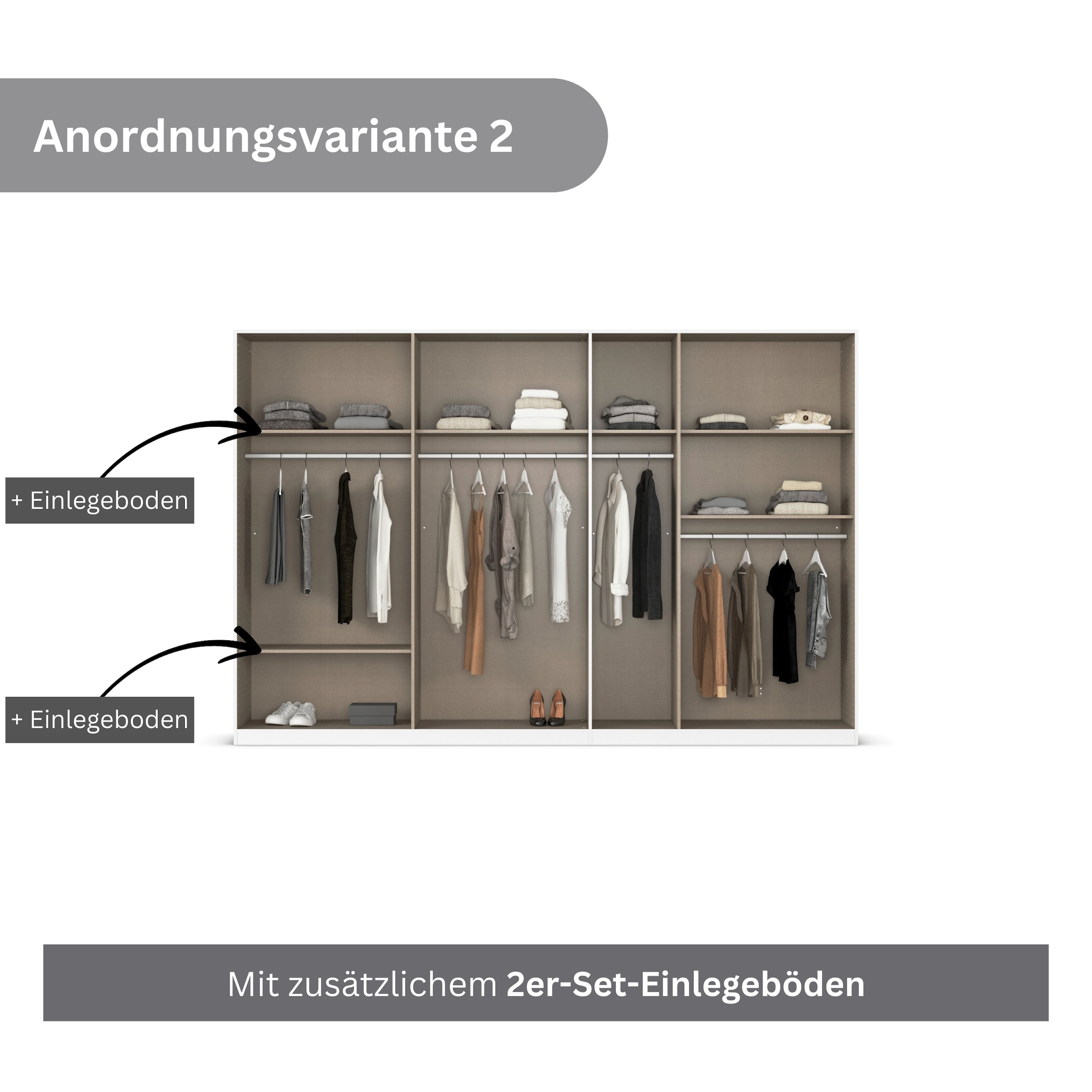 rauch Drehtürenschrank »Kleiderschrank Schrank Garderobe AGORDO mit Dekor- oder Hochglanzfront«, (in zwei Griff-Farben), durchdachte Innenausstattung, in 6 Breiten und 2 Höhen MADE IN GERMANY