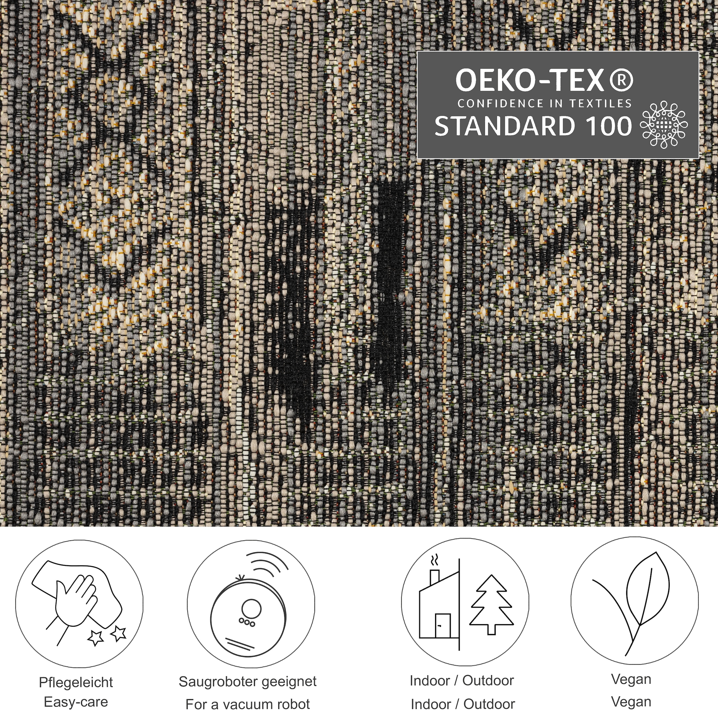 Gino Falcone Teppich »Outdoor-Africa 38«, rechteckig, 5 mm Höhe, Flachgewebe, Ethno Style, In- und Outdoor geeignet
