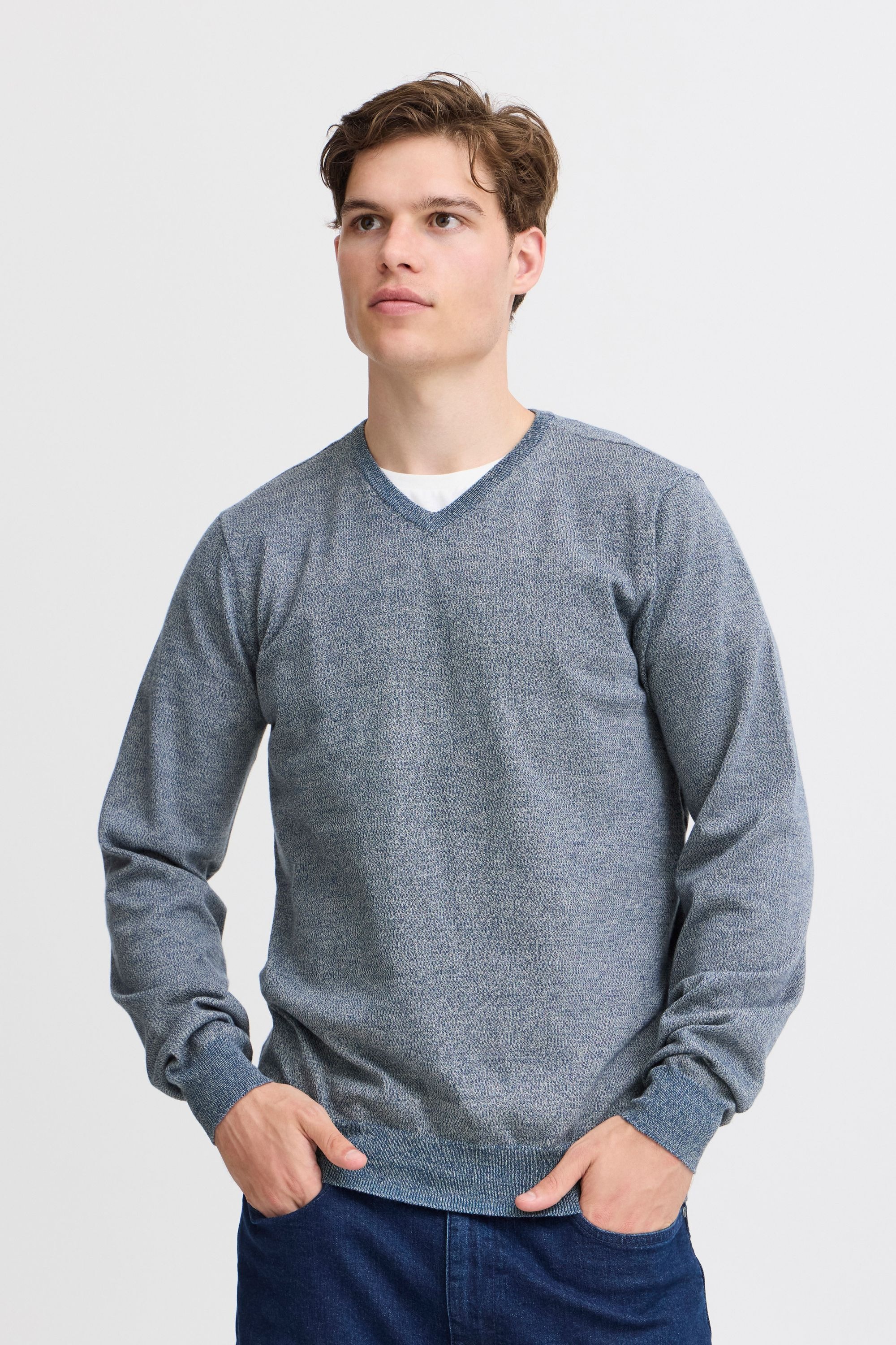 Thumbnail - Blend Strickfleece-Pullover "Strickpullover BHBRUTON V-neck"