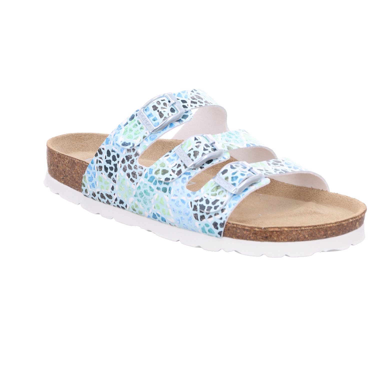 Rohde Pantolette "SUNNYS N13" Sommerschuh, Schlappen, Hausschuh mit buntem Druck, G-Weite = weit