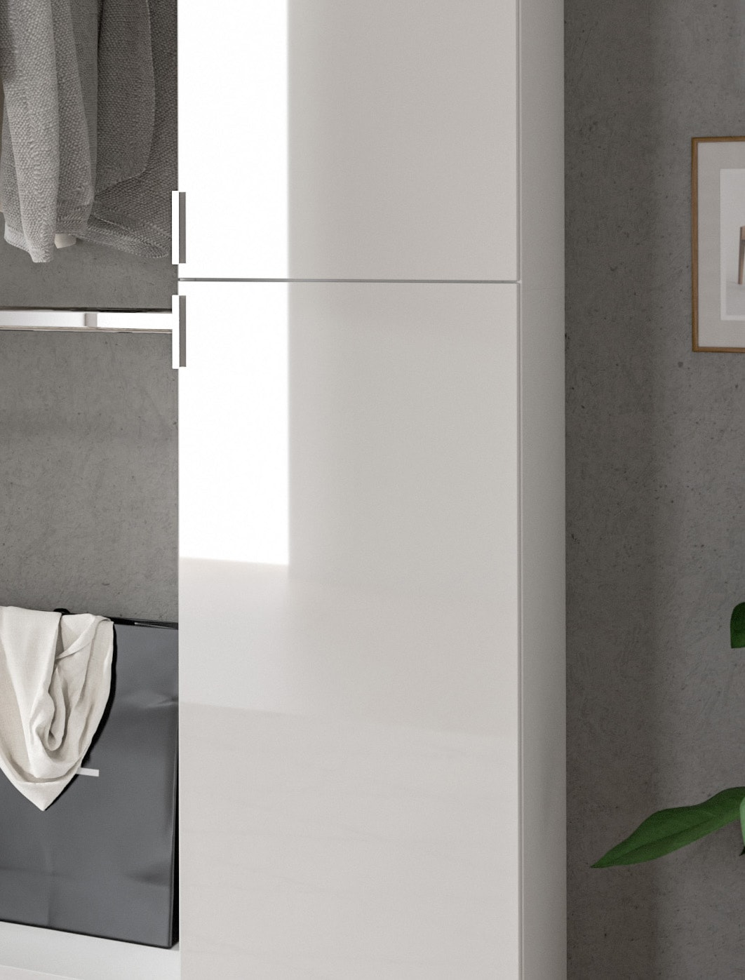 Home affaire Sitzbank »Trondheim Sitzbank, Breite 52 cm,« 1 Stk. tlg. hochglanz, stehend/hängend montierbar, 2 Schubkästen, Flur, Diele