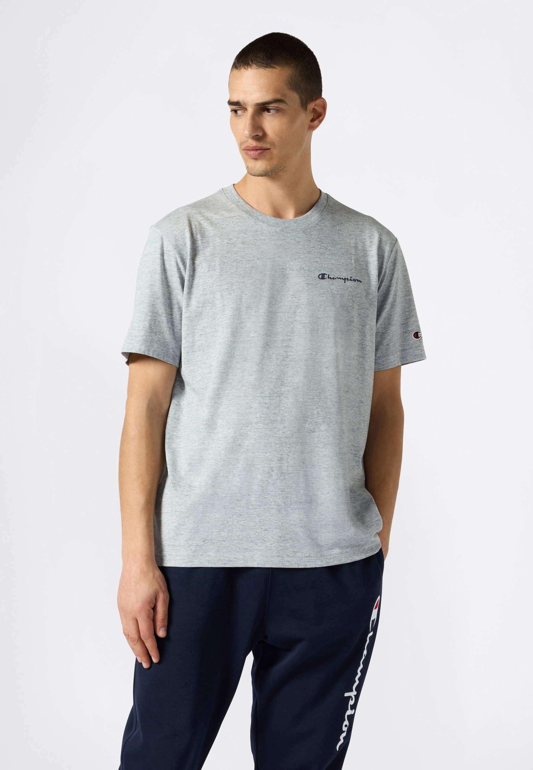 Champion T-Shirt "ICONS CONTRAST SS Tee" Kurzarm, mit Rundhalsausschnitt, aus Baumwolle, sportlicher Schnitt