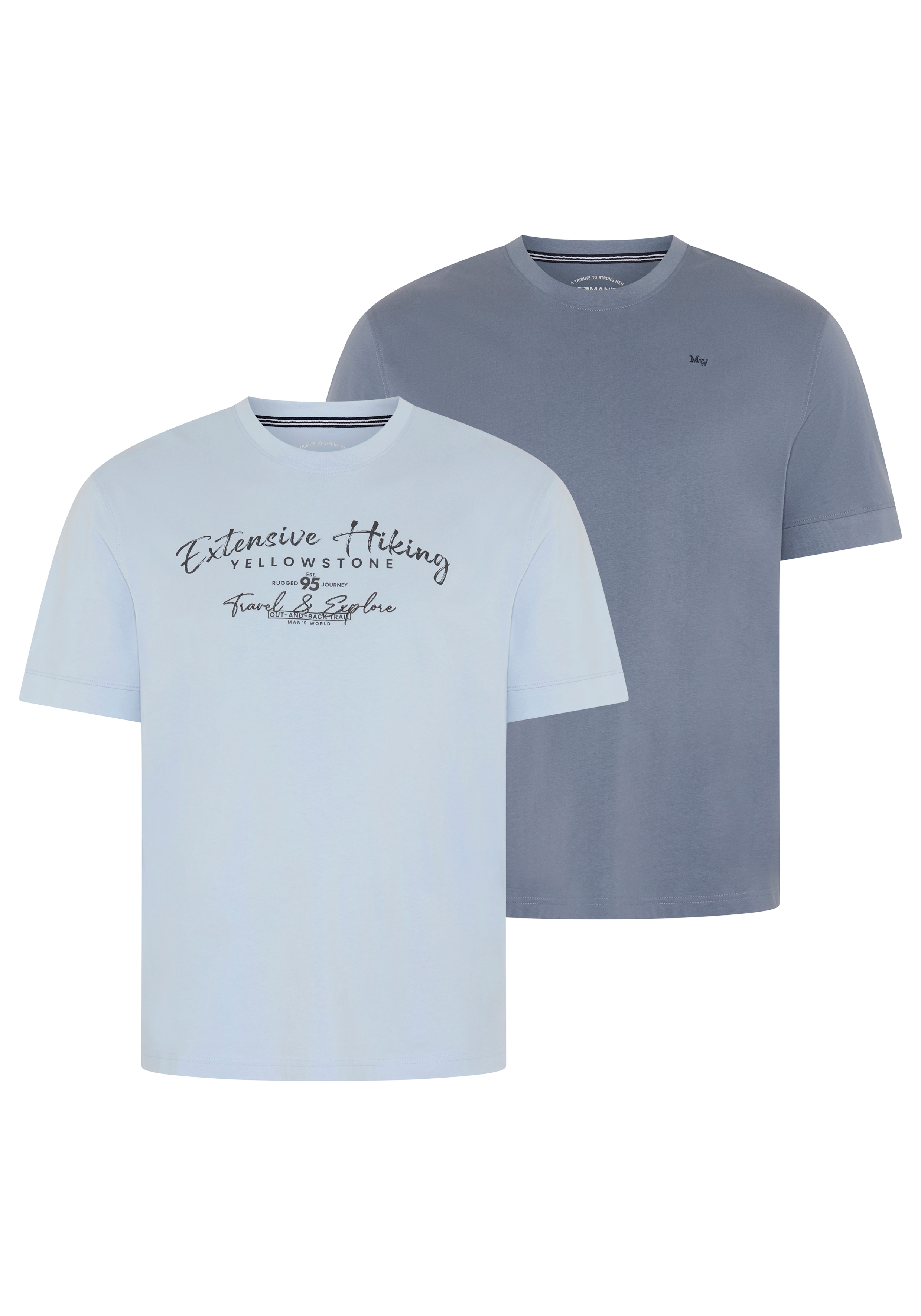 Mans World Plus Rundhalsshirt "auch in Grosse Größen bis Gr. 7XL Ärmel-Fit" Regular Fit, Kurzarm, mit Rundhalsausschnitt, bedruckt
