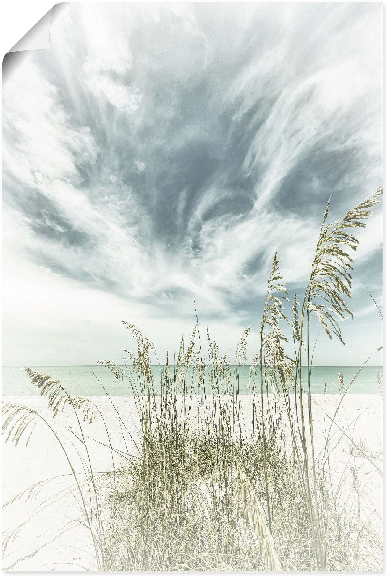 Artland Wandbild "Himmlische Stille am Strand Vintage" Strandbilder 1 Stk. tlg. als Leinwandbild, Poster in verschied. Größen