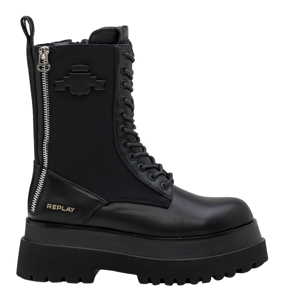 Schnürboots, im Material-Mix