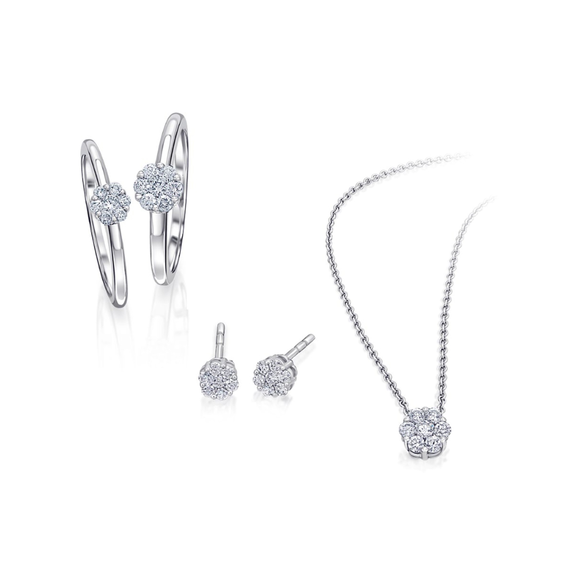ONE ELEMENT Diamantring »0,25 ct Diamant Brillant Invisible Ring aus 585 Weißgold«, Damen Gold Schmuck Invisible