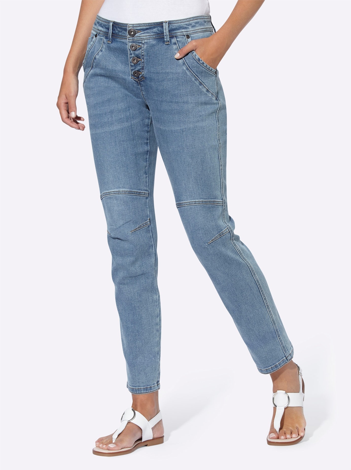 Boyfriend-Jeans, (1 tlg.)