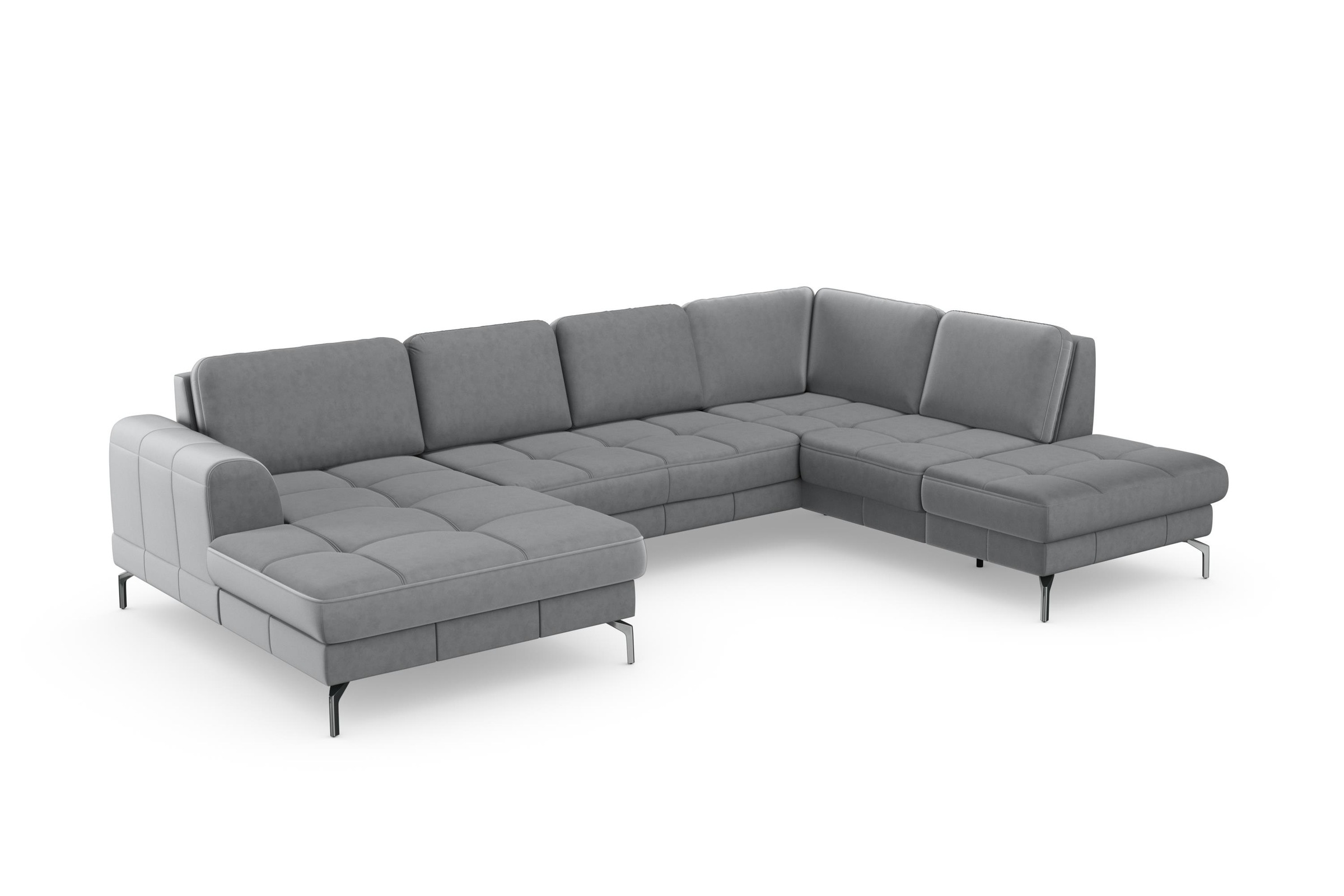 sit&more Wohnlandschaft »Bendigo U-Form«, inklusive Sitztiefenverstellung, Bodenfreiheit 15 cm, in 2 Fußfarben