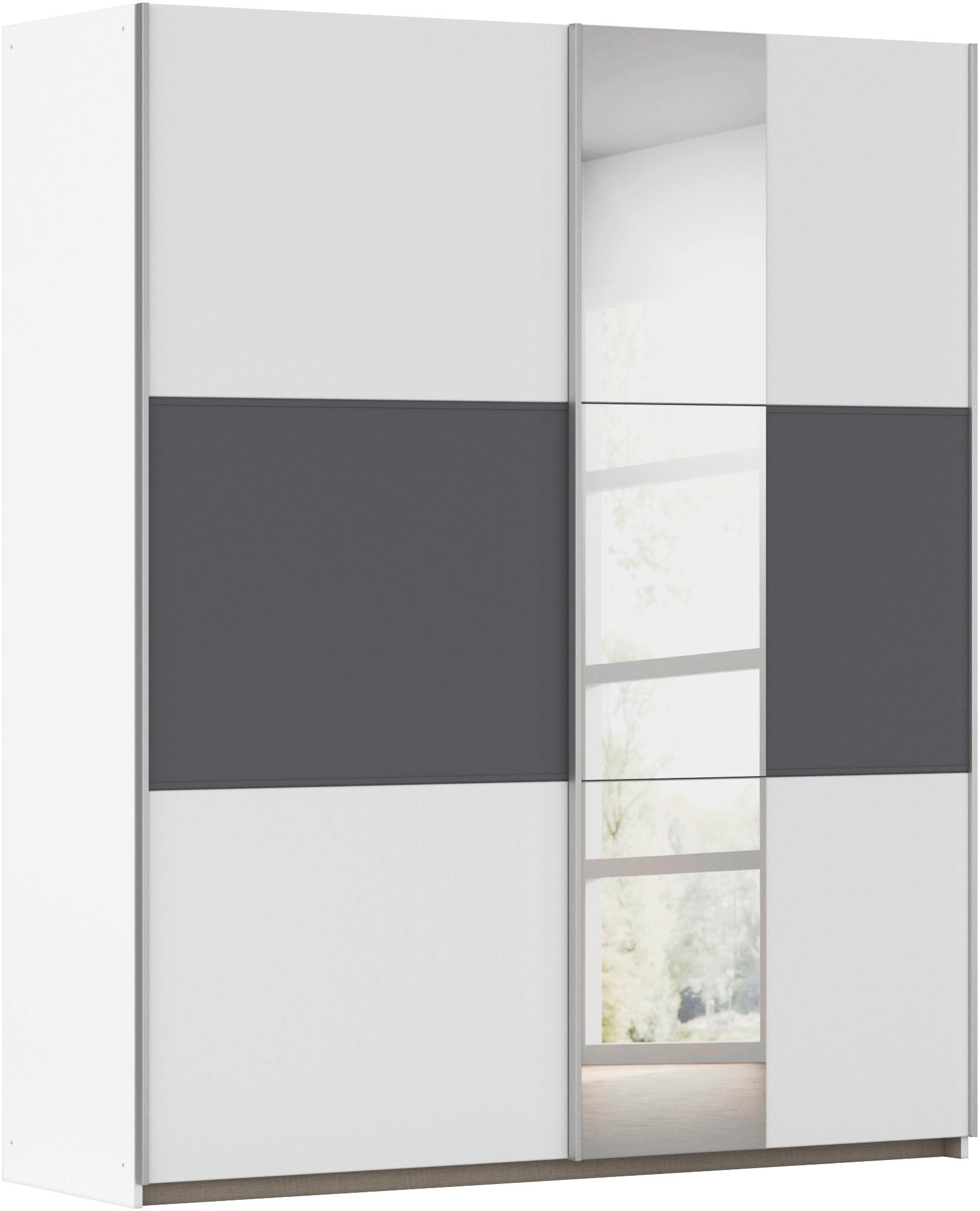 OTTO home Kleiderschrank "Mehrzweckschrank Aktenschrank Möbel Mietswohnung TOPSELLER ASTANA" 3 Ausstattungen BASIC/CLASSIC/PREMIUM (inkl. SOFT-CLOSE-FUNKTION), mit 3 Spiegelelementen, Metallgriffleisten alufarbig MADE IN GERMANY