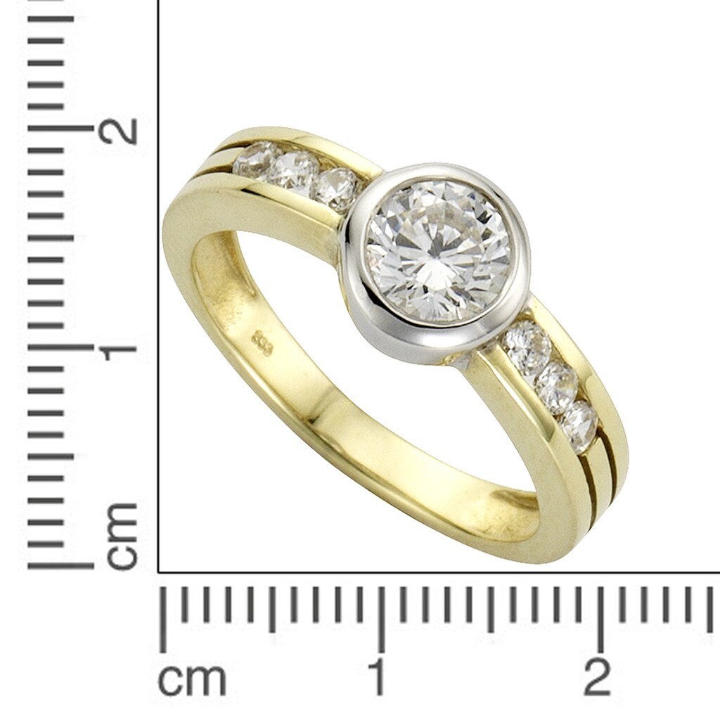 CELESTA Fingerring »375/- Gelbgold 2farbig Zirkonia«