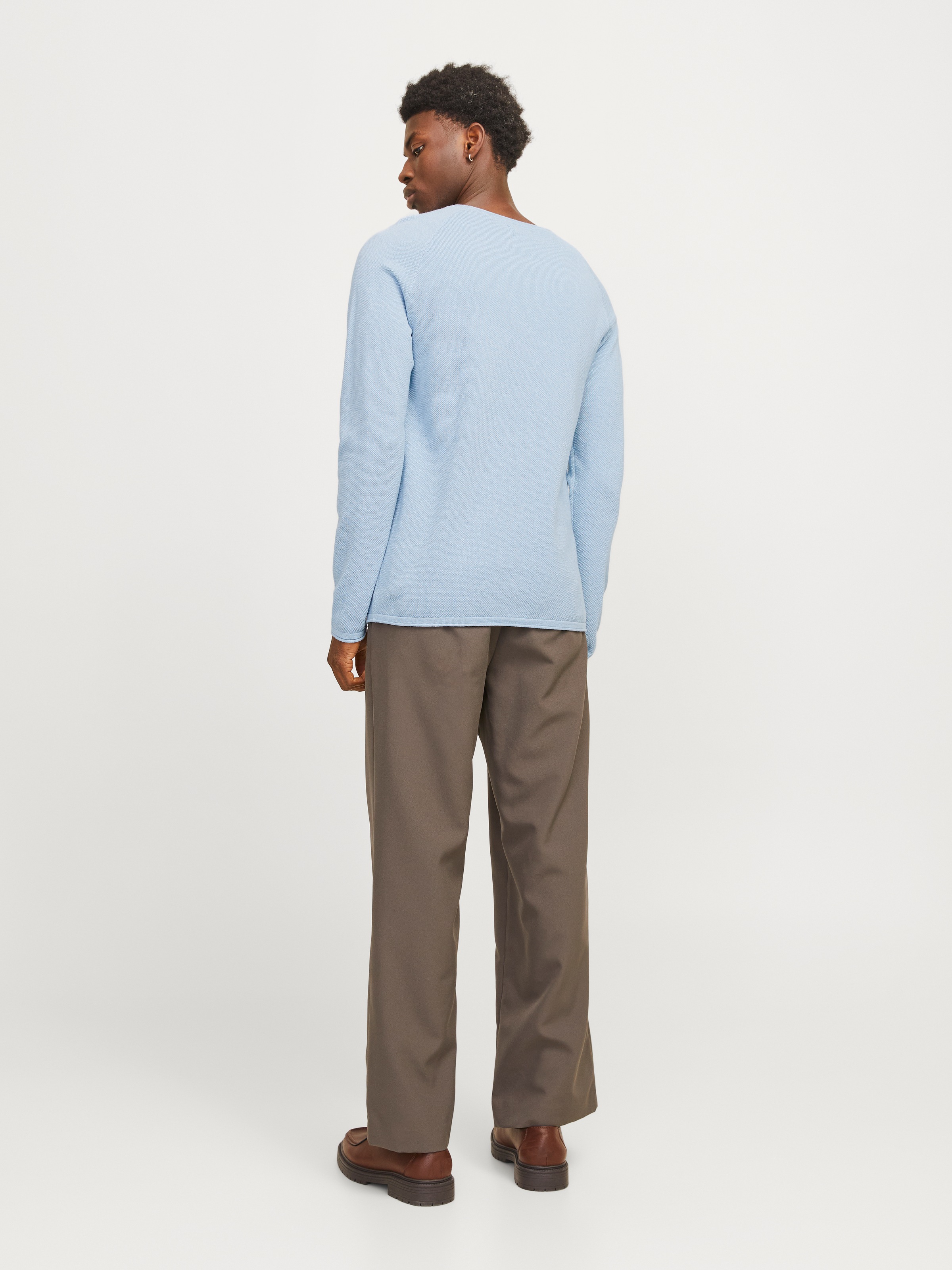 Jack & Jones Rundhalspullover »JJEHILL KNIT CREW NECK NOOS«, mit Strukturstrick