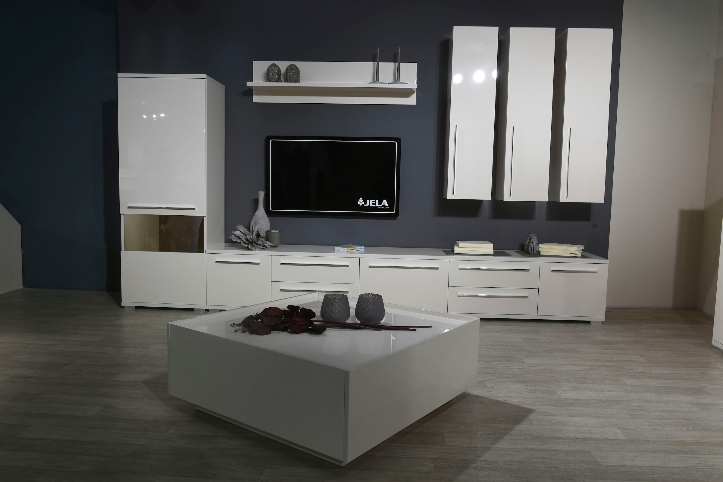 Places of Style Lowboard »Piano TV-Kommode in Breite 165 oder 180 cm mit Soft-Close-Funktion«, Hochglanz UV-lackiert, Br 180 cm mit versch. Tür- und Schubkastenmaße